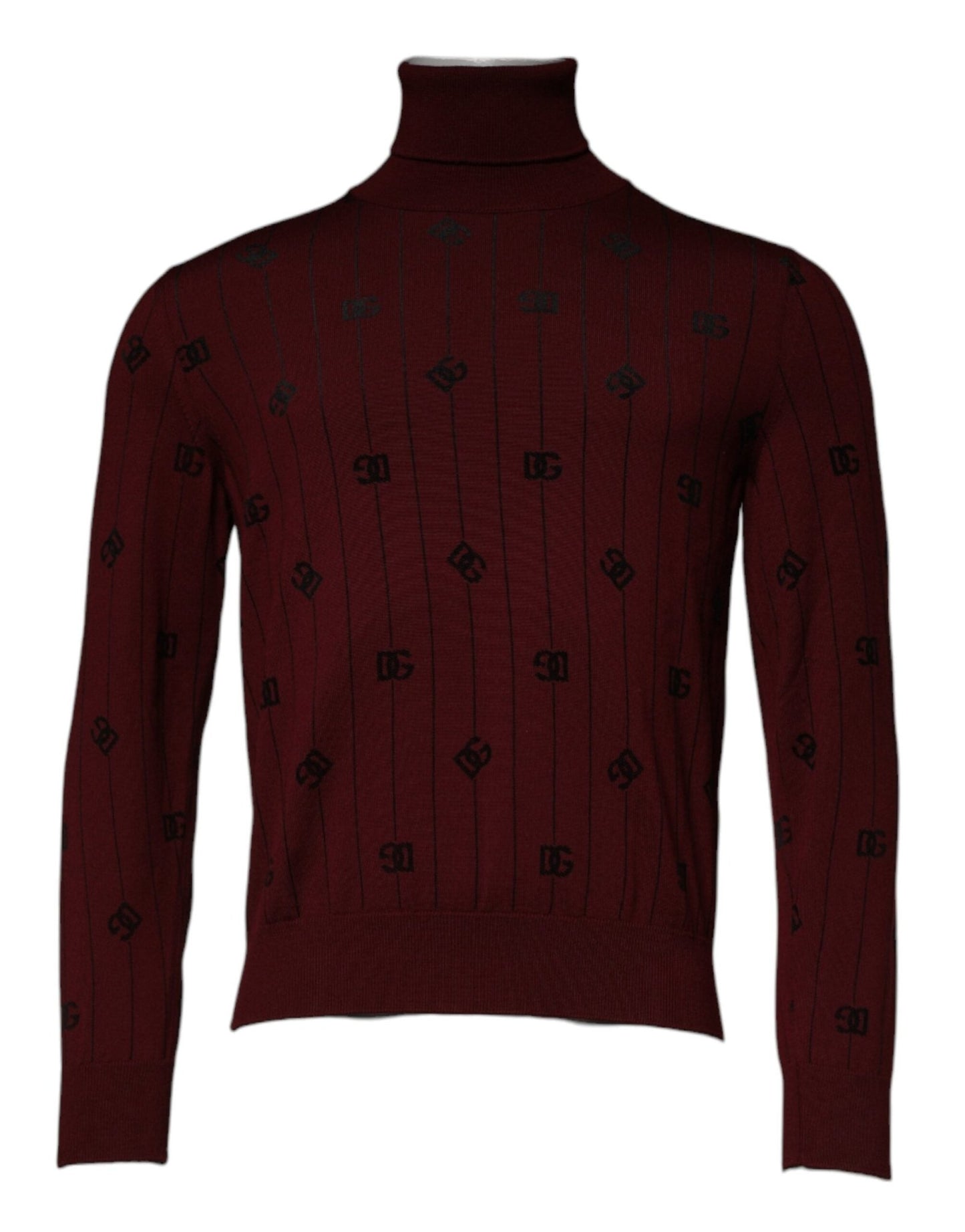 Dolce & Gabbana Maroon Monogram Turtleneck Pullover Sweater – IT48 | M par Dolce & Gabbana | Disponible sur Sandy Store ByNet