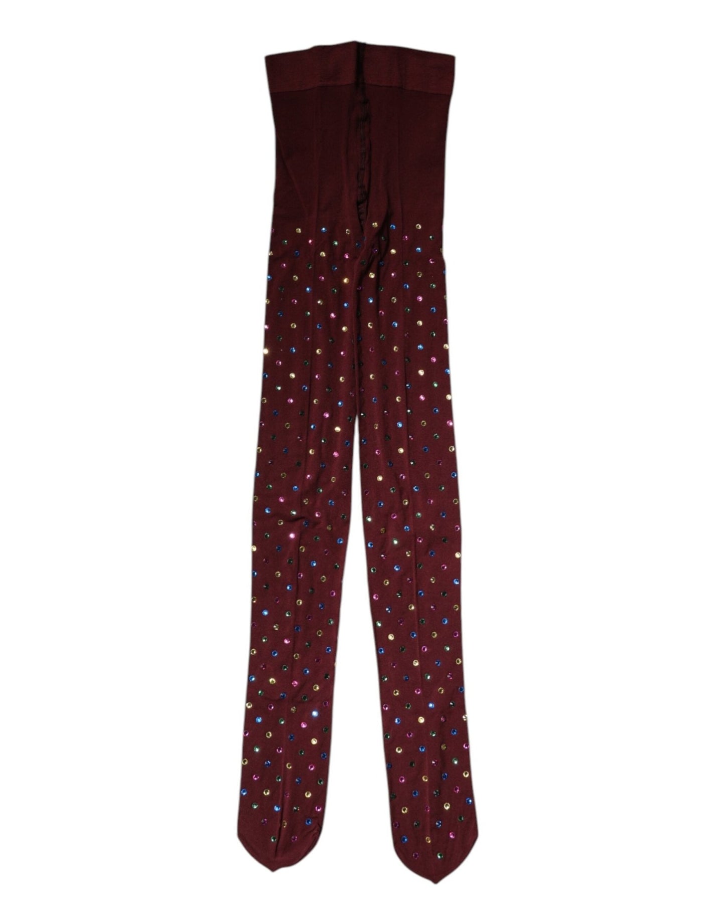 Dolce & Gabbana Maroon Nylon Crystal Embellished Pantyhose Tights – M par Dolce & Gabbana | Disponible sur Sandy Store ByNet