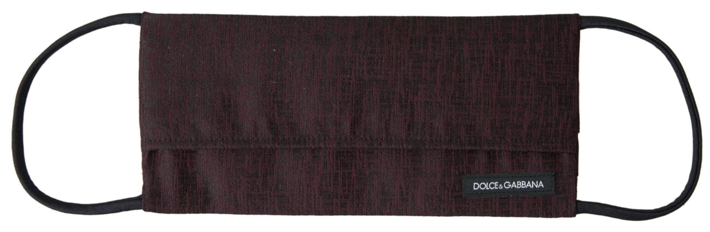 Dolce & Gabbana Maroon Pleated Elastic Ear Strap Face Mask – par Dolce & Gabbana | Disponible sur Sandy Store ByNet