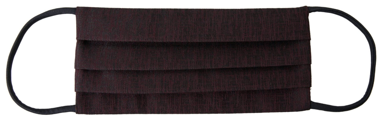Dolce & Gabbana Maroon Pleated Elastic Ear Strap Face Mask – par Dolce & Gabbana | Disponible sur Sandy Store ByNet