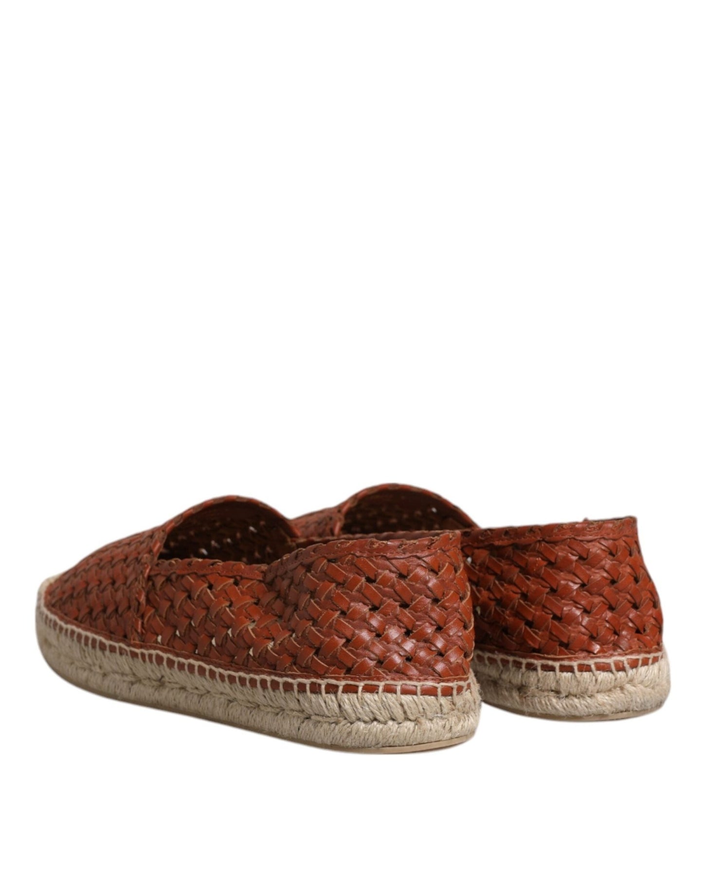 Dolce & Gabbana Maroon Woven Leather Men Espadrille Shoes - Sandy Store ByNet