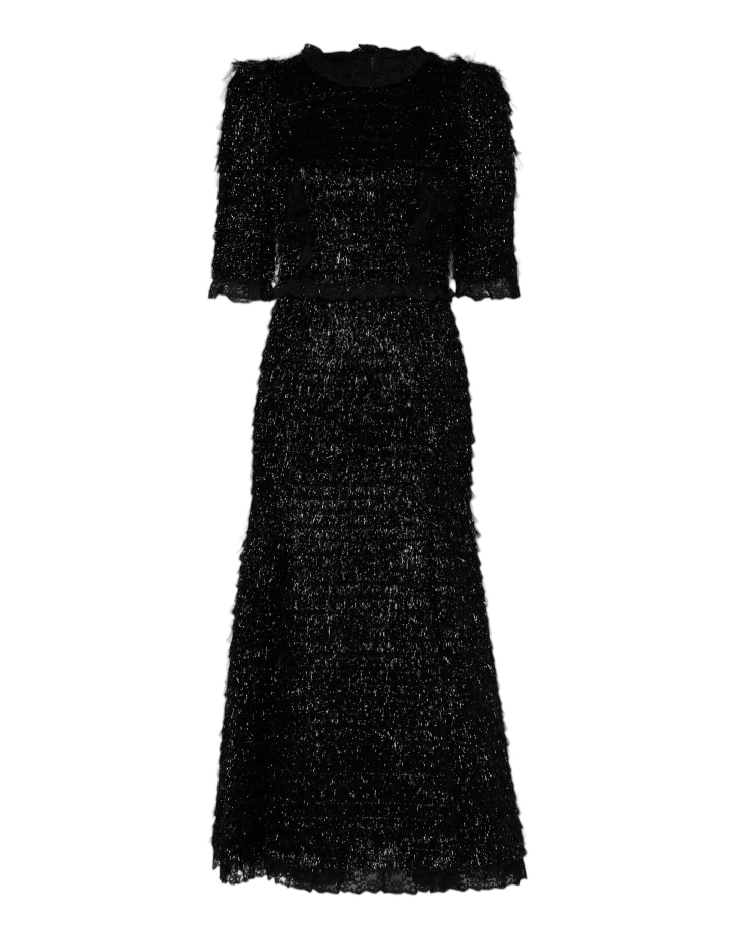 Dolce & Gabbana Metallic Black Polyester A - line Midi Dress – IT36|XXS par Dolce & Gabbana | Disponible sur Sandy Store ByNet