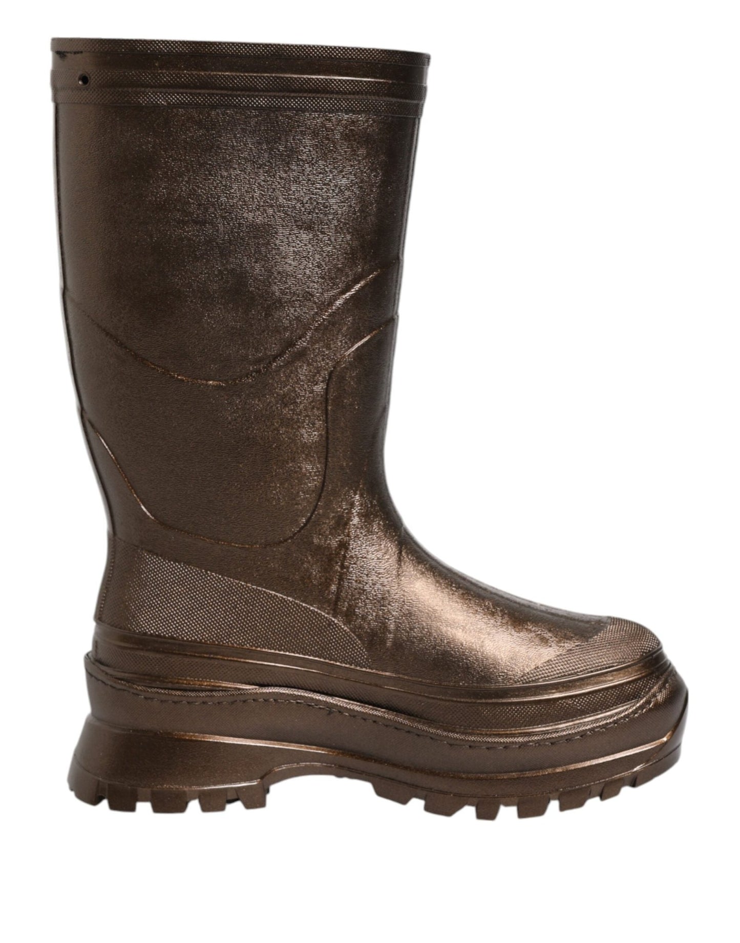 Dolce & Gabbana Metallic Bronze Pull On Rain Boots Shoes – EU41/US10.5 par Dolce & Gabbana | Disponible sur Sandy Store ByNet