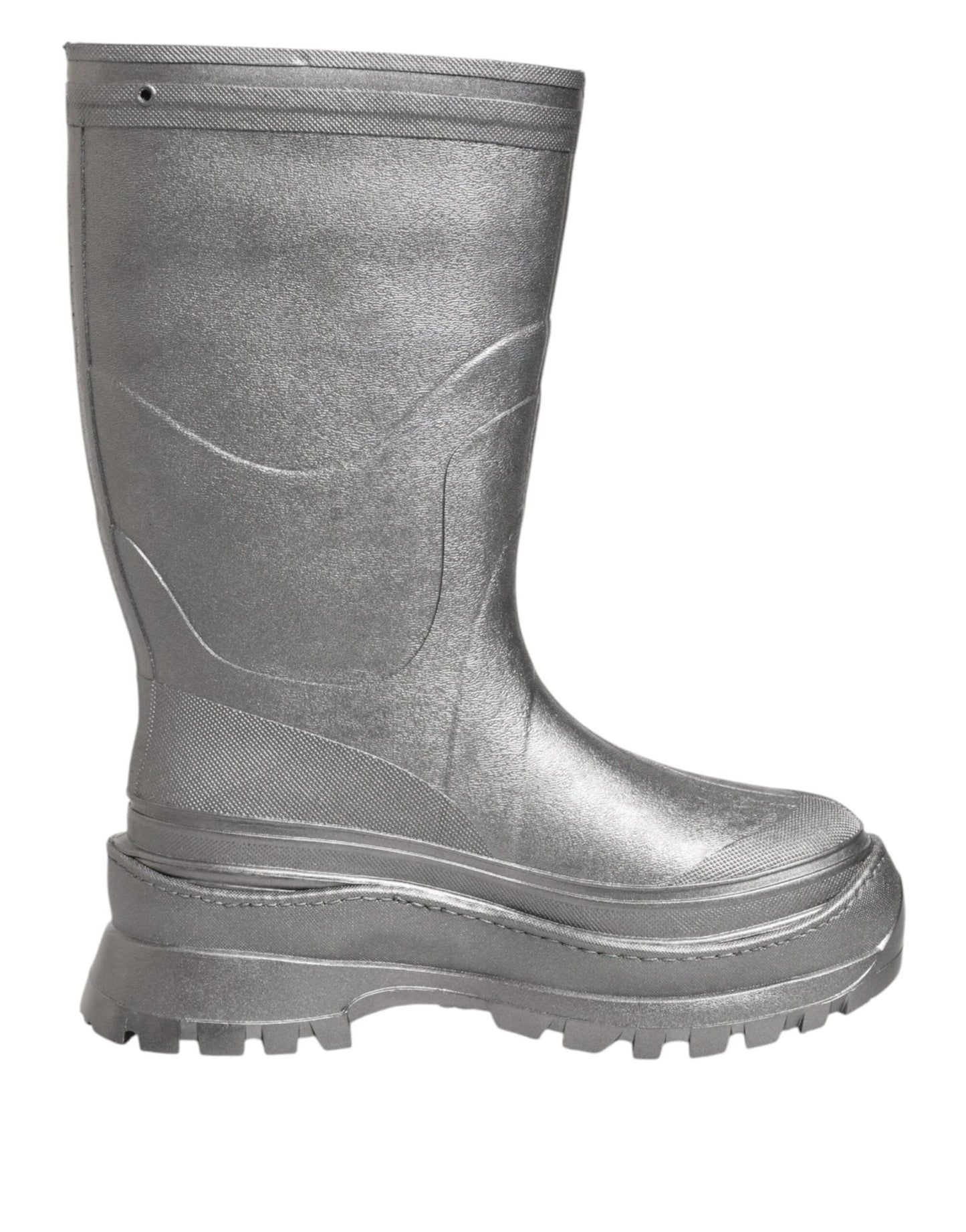 Dolce & Gabbana Metallic Silver Pull On Rain Boots Shoes – EU42/US9 par Dolce & Gabbana | Disponible sur Sandy Store ByNet