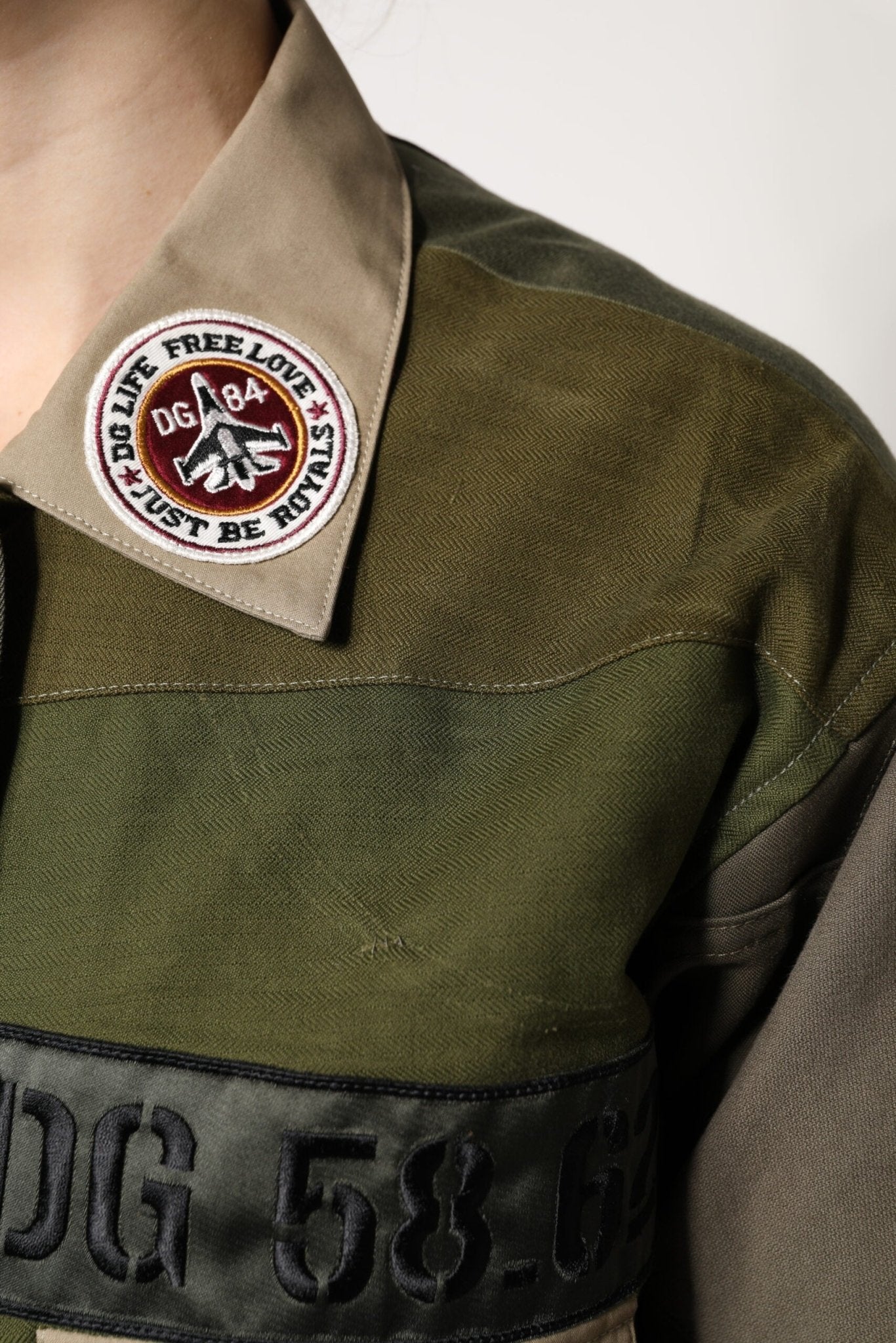 Dolce & Gabbana Military Green Cotton Button Down Jacket - Sandy Store ByNet