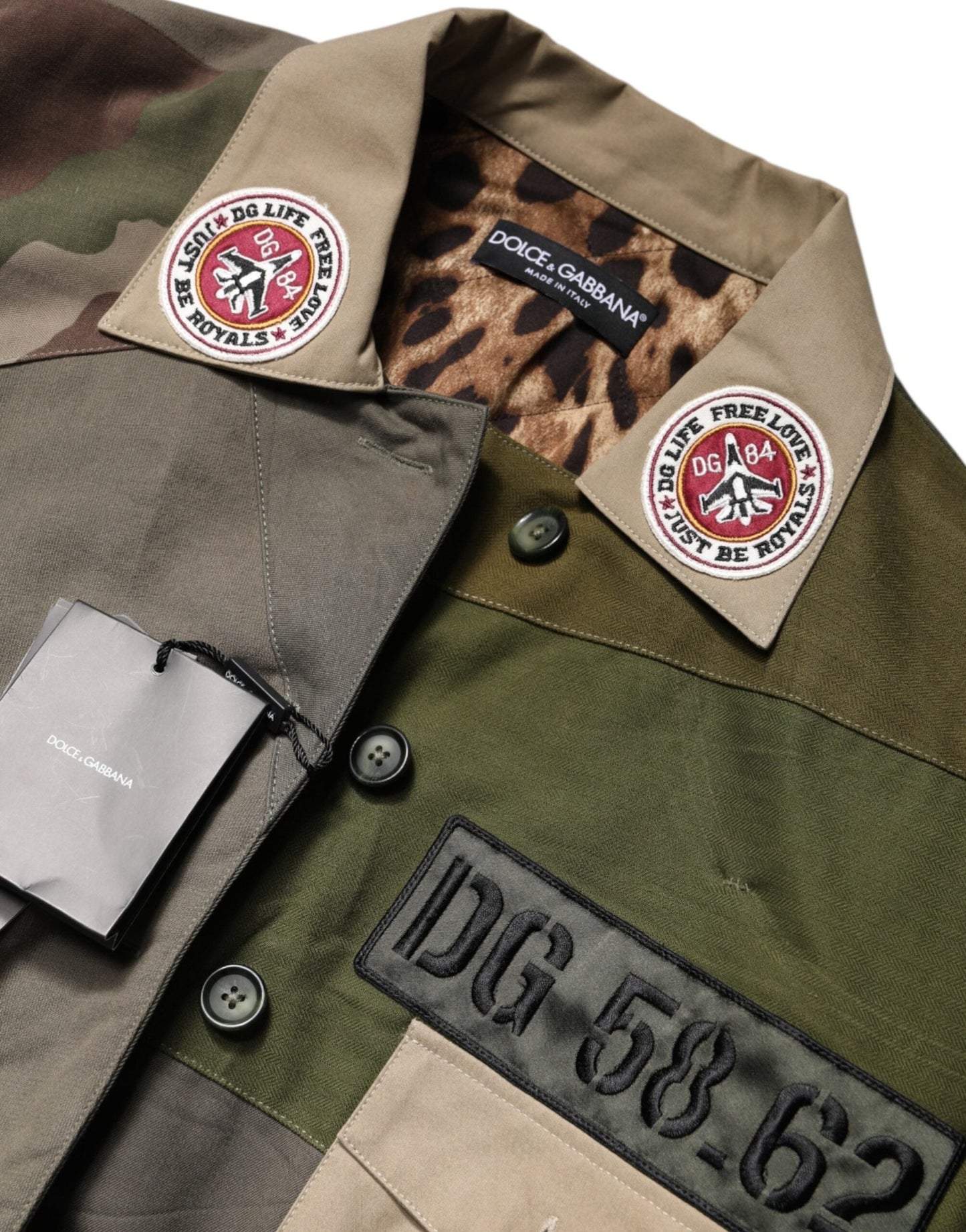 Dolce & Gabbana Military Green Cotton Button Down Jacket - Sandy Store ByNet
