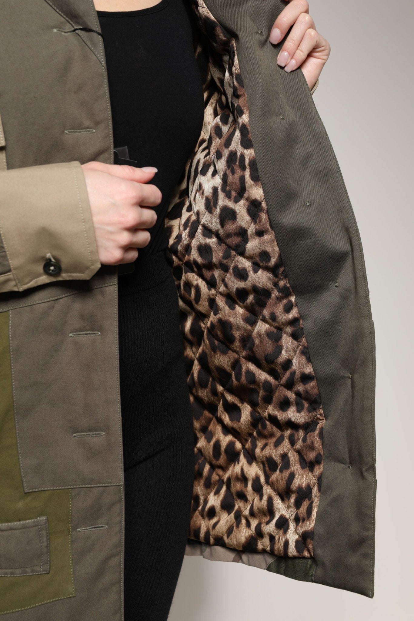 Dolce & Gabbana Military Green Cotton Button Down Jacket - Sandy Store ByNet