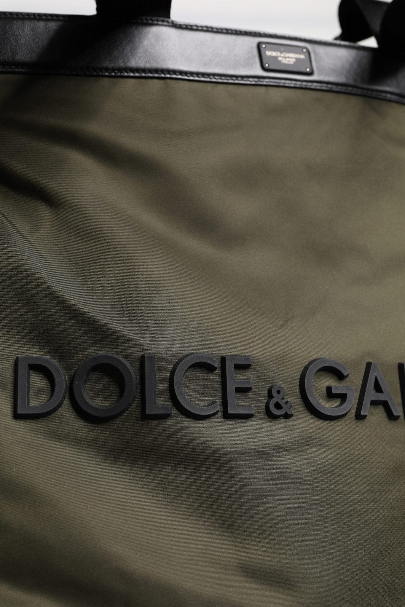 Dolce & Gabbana Military Green Nylon Shoulder Strap Tote Bag - Sandy Store ByNet