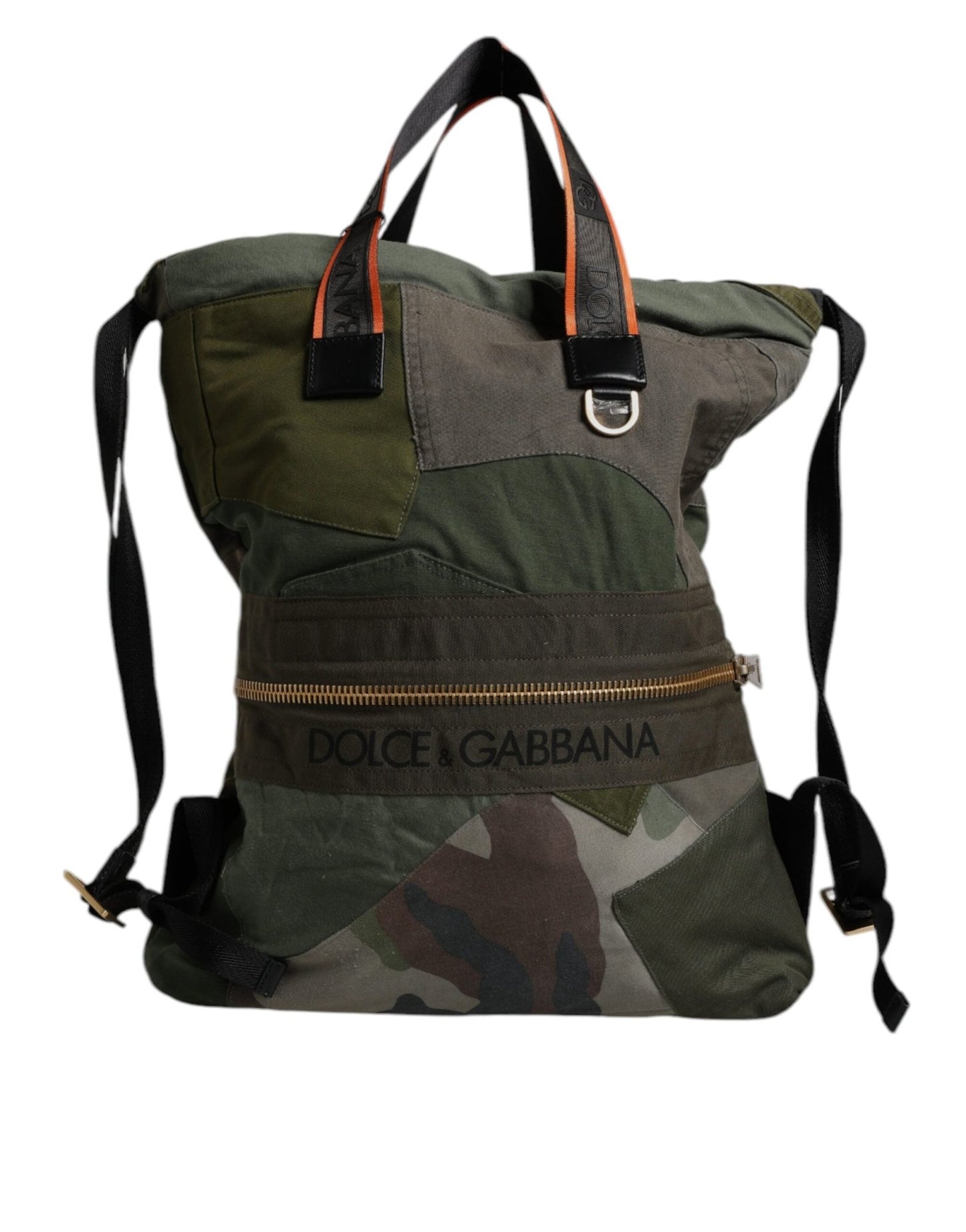 Dolce & Gabbana Military Green Patchwork Rucksack Backpack Bag - Sandy Store ByNet