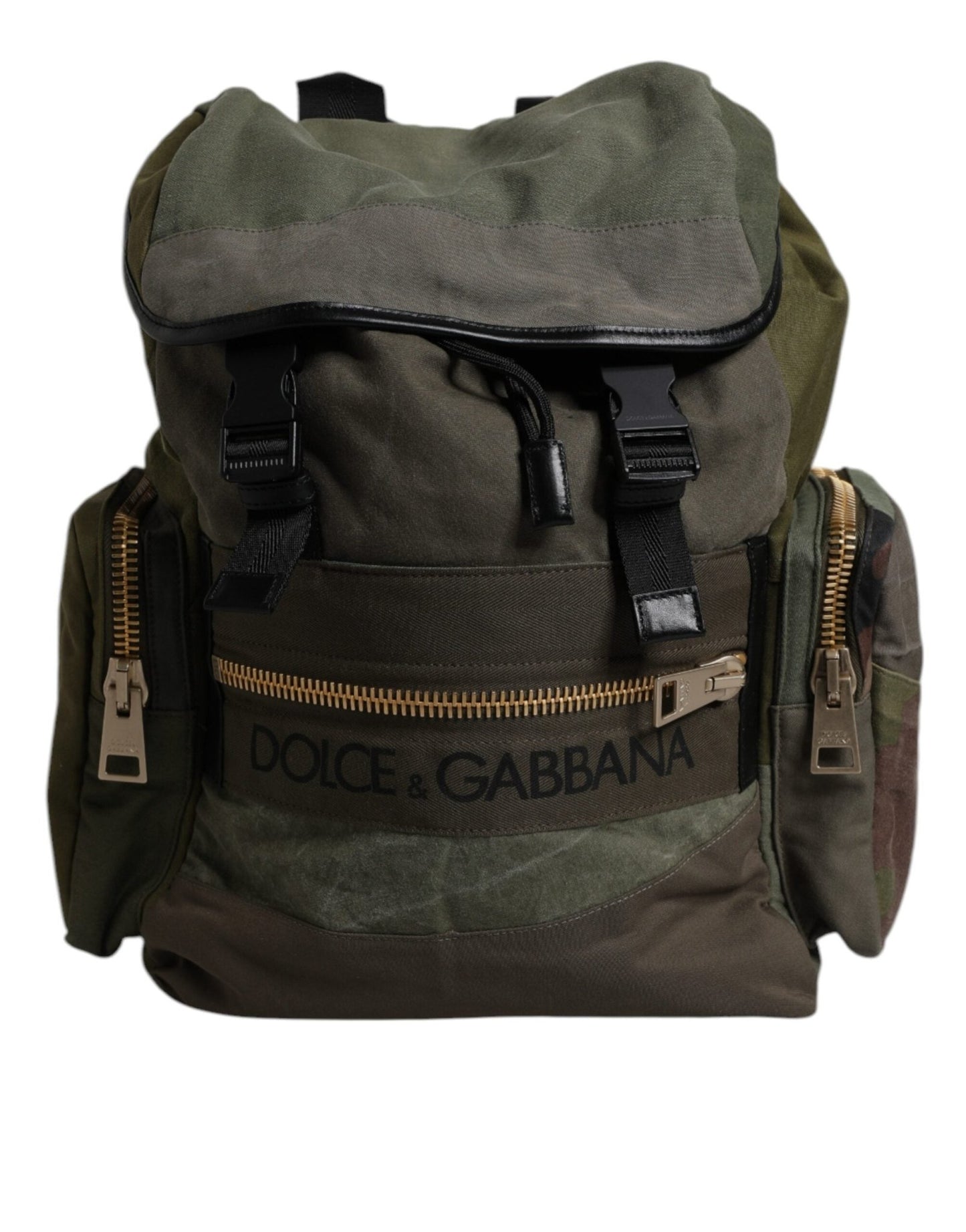 Dolce & Gabbana Military Green Patchwork School Backpack Bag - Sandy Store ByNet