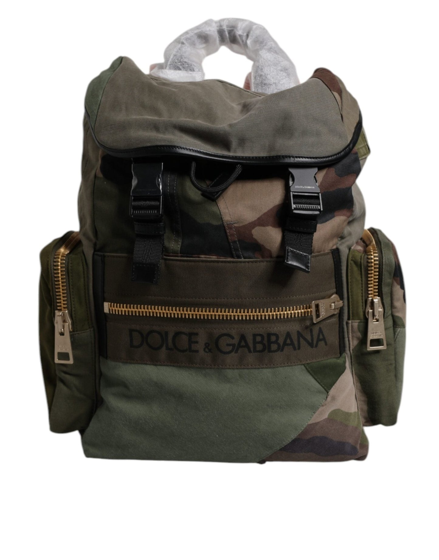 Dolce & Gabbana Military Green Patchwork Travel Backpack Bag - Sandy Store ByNet