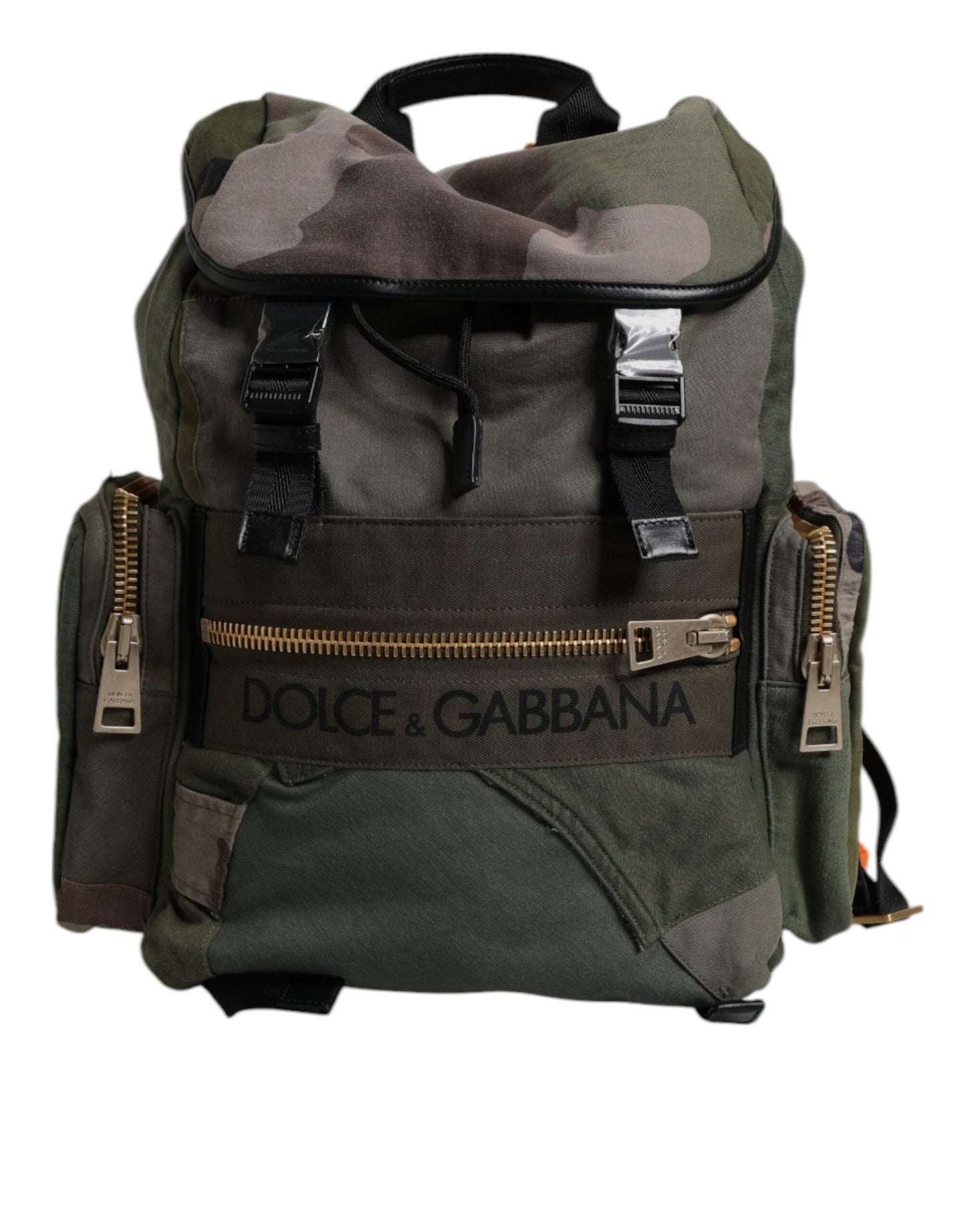 Dolce & Gabbana Military Green Patchwork Travel Backpack Bag - Sandy Store ByNet