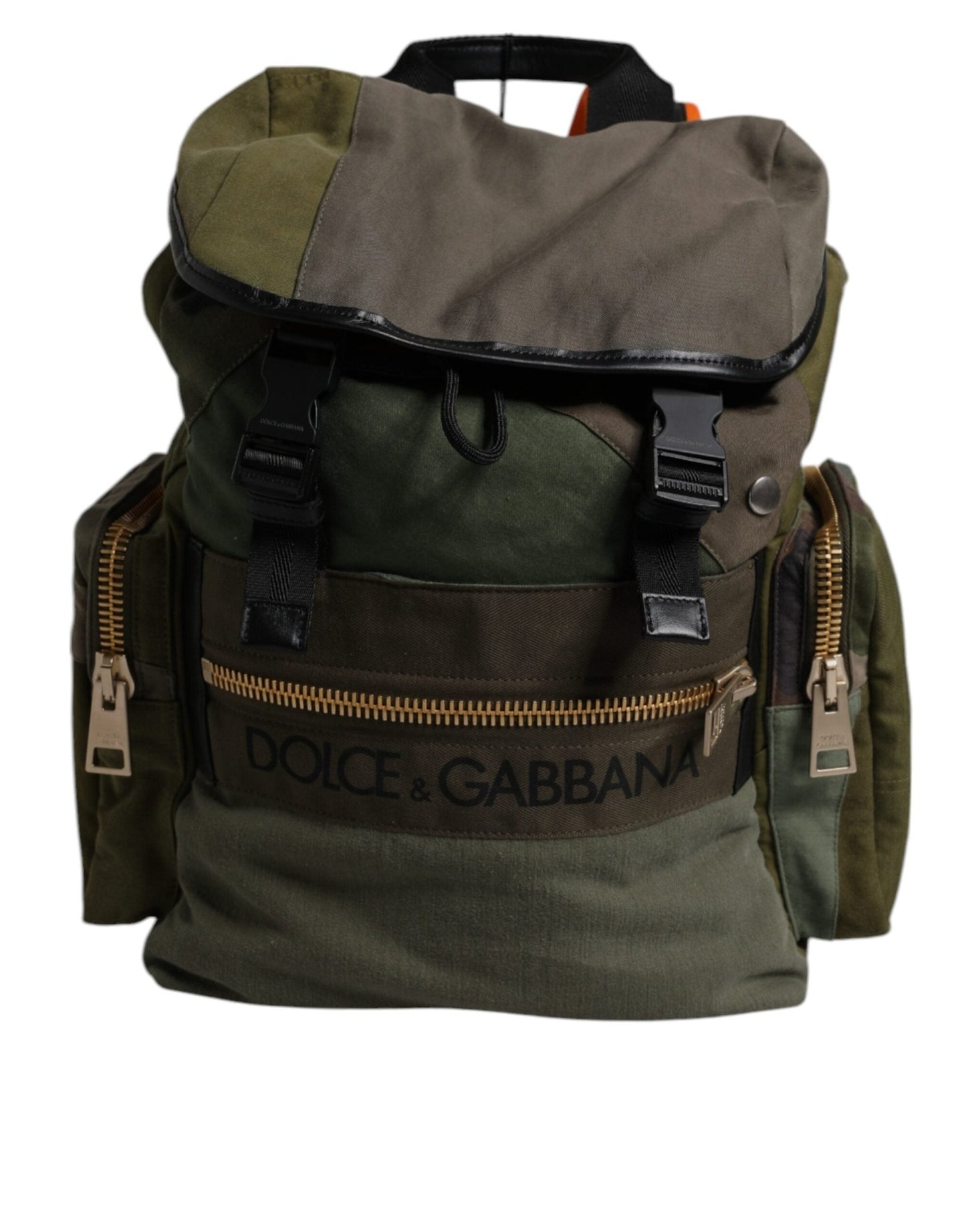 Dolce & Gabbana Military Green Patchwork Travel Backpack Bag - Sandy Store ByNet