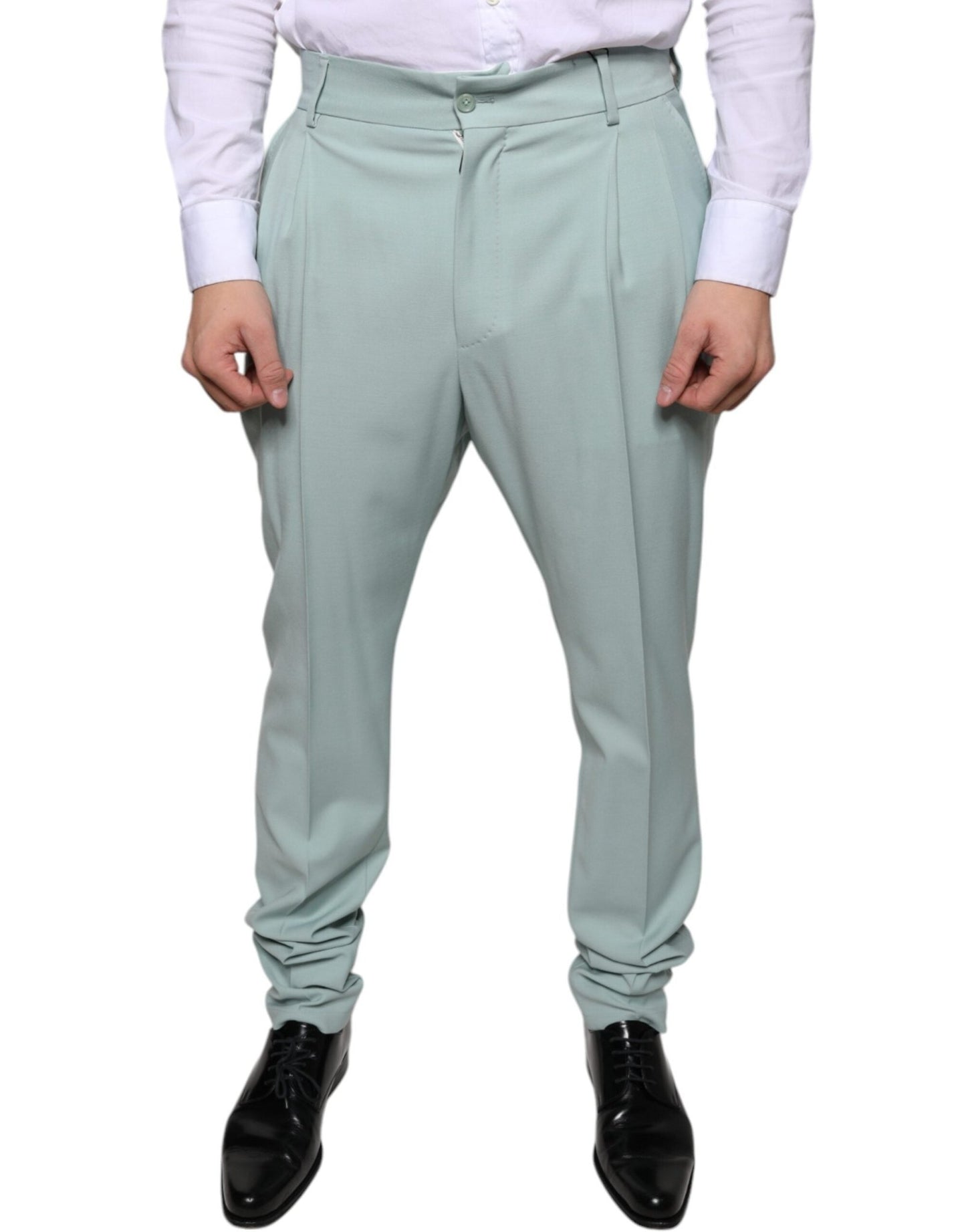 Dolce & Gabbana Mint Green Cotton Dress Pants – IT48 | M par Dolce & Gabbana | Disponible sur Sandy Store ByNet