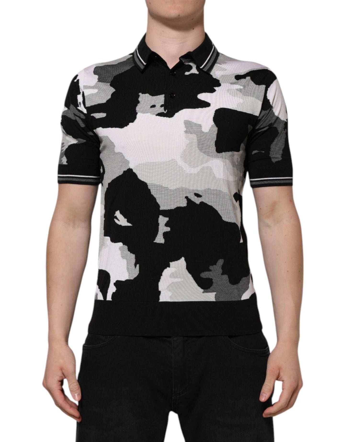Dolce & Gabbana Multicolor Camouflage Collared Polo T-shirt – IT44 | XS par Dolce & Gabbana | Disponible sur Sandy Store ByNet
