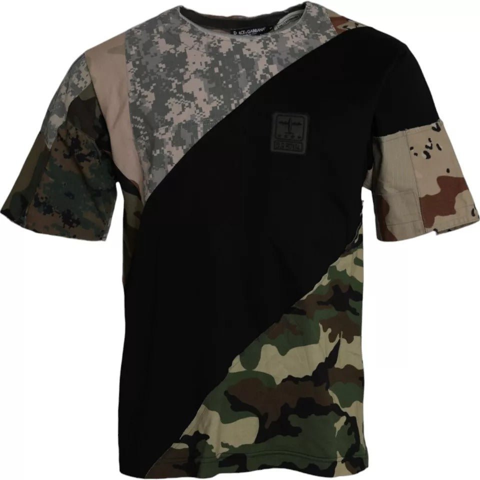 Dolce & Gabbana Multicolor Camouflage Cotton Round Neck Men T-shirt – IT46 | S par Dolce & Gabbana | Disponible sur Sandy Store ByNet