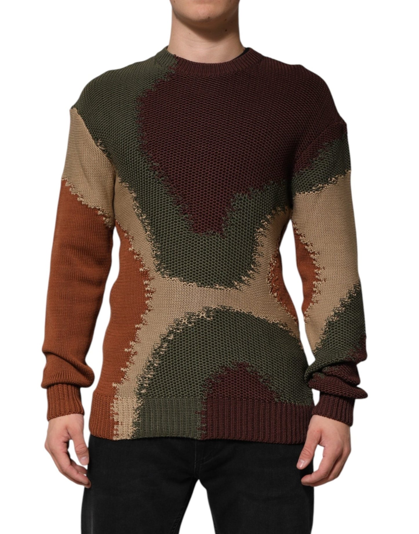 Dolce & Gabbana Multicolor Cotton Abstract Men Pullover Sweater – S par Dolce & Gabbana | Disponible sur Sandy Store ByNet