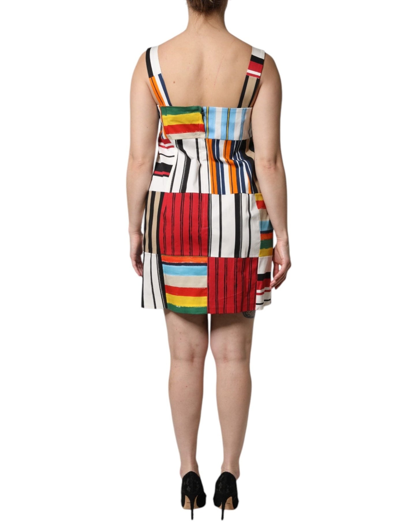 Dolce & Gabbana Multicolor Cotton Stripe Sleeveless Dress - Sandy Store ByNet