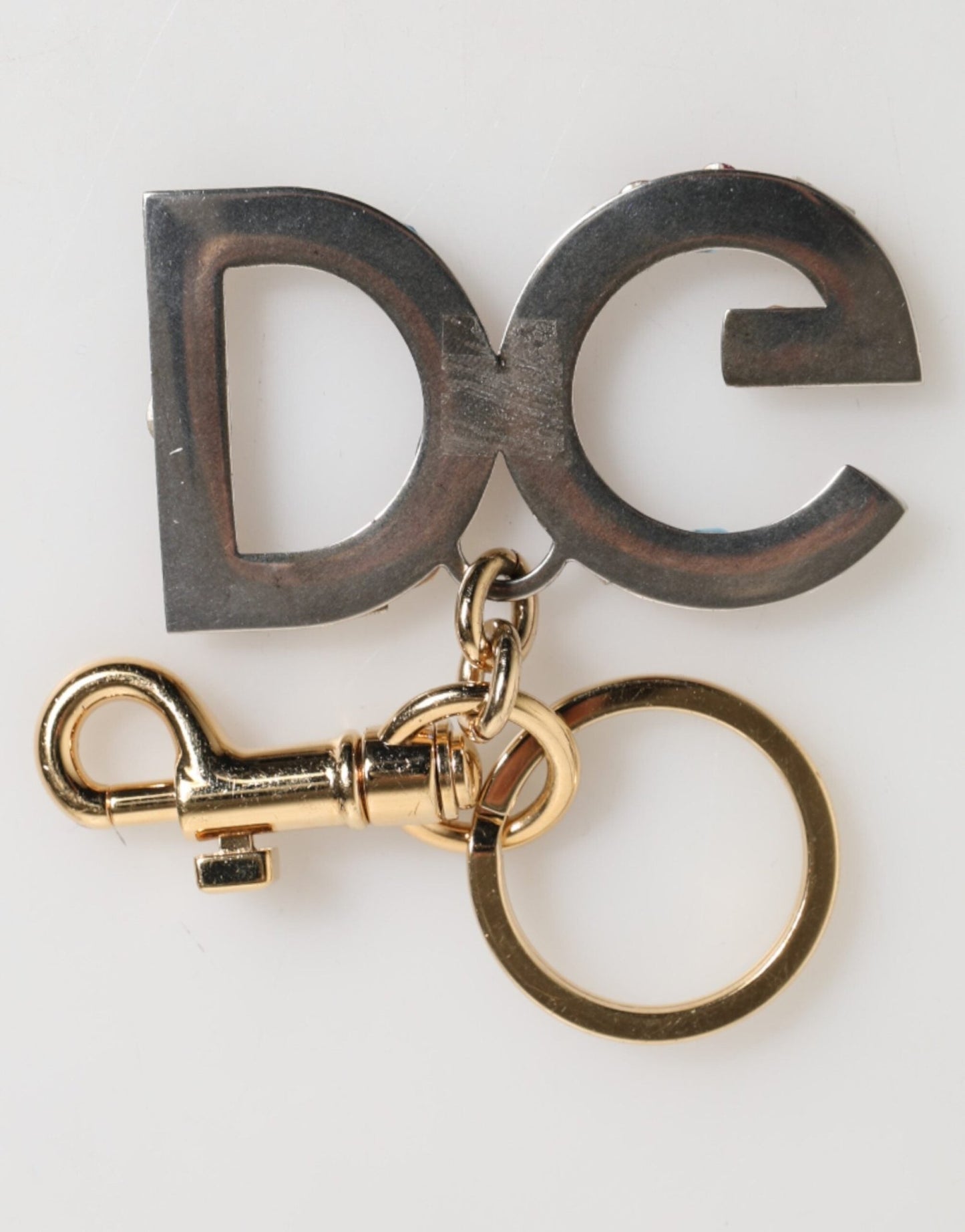 Dolce & Gabbana Multicolor Crystal DG Logo Gold Keychain Charm Keyring – par Dolce & Gabbana | Disponible sur Sandy Store ByNet