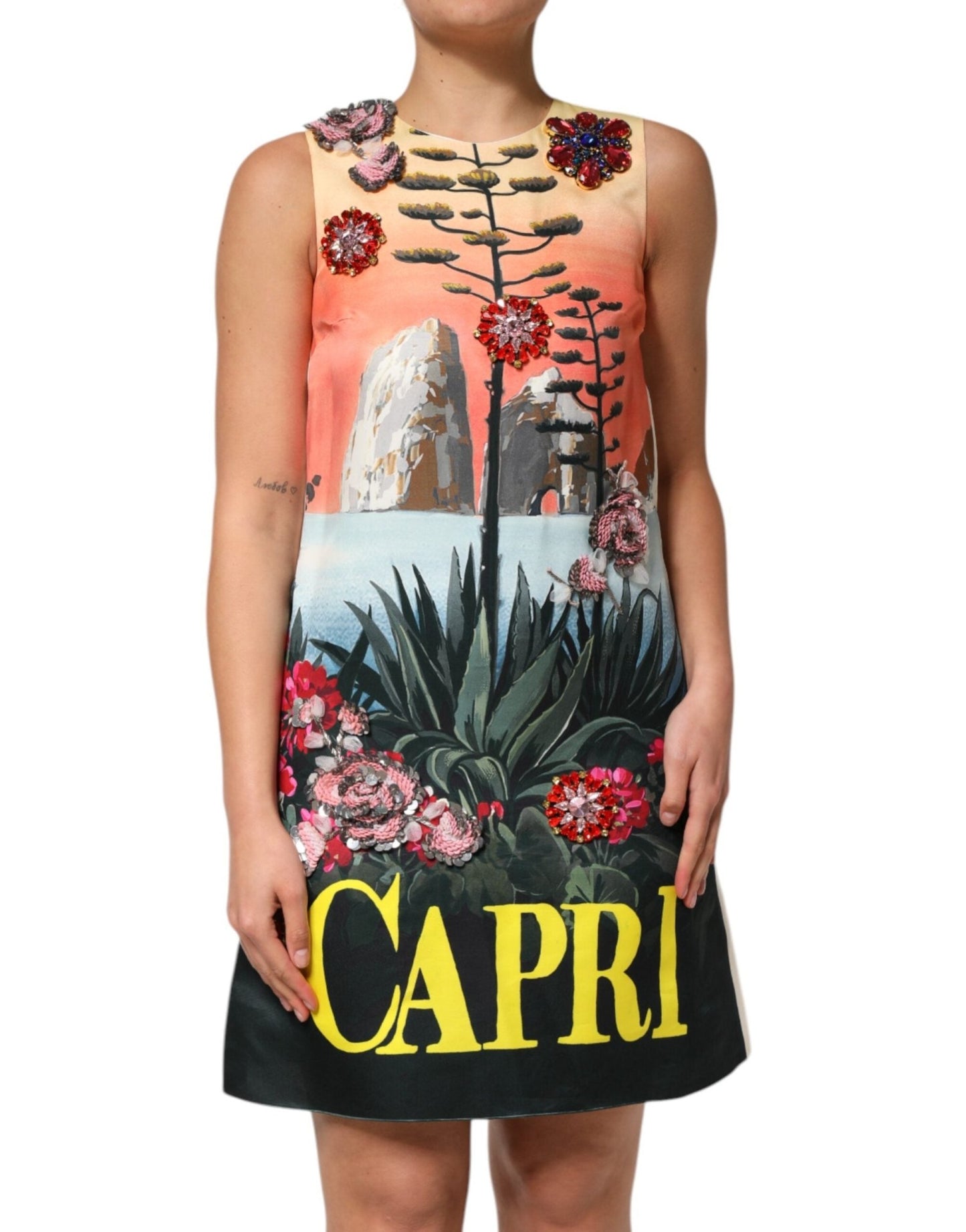 Dolce & Gabbana Multicolor Crystal Embellished A - line Mini Dress – IT38 | XS par Dolce & Gabbana | Disponible sur Sandy Store ByNet