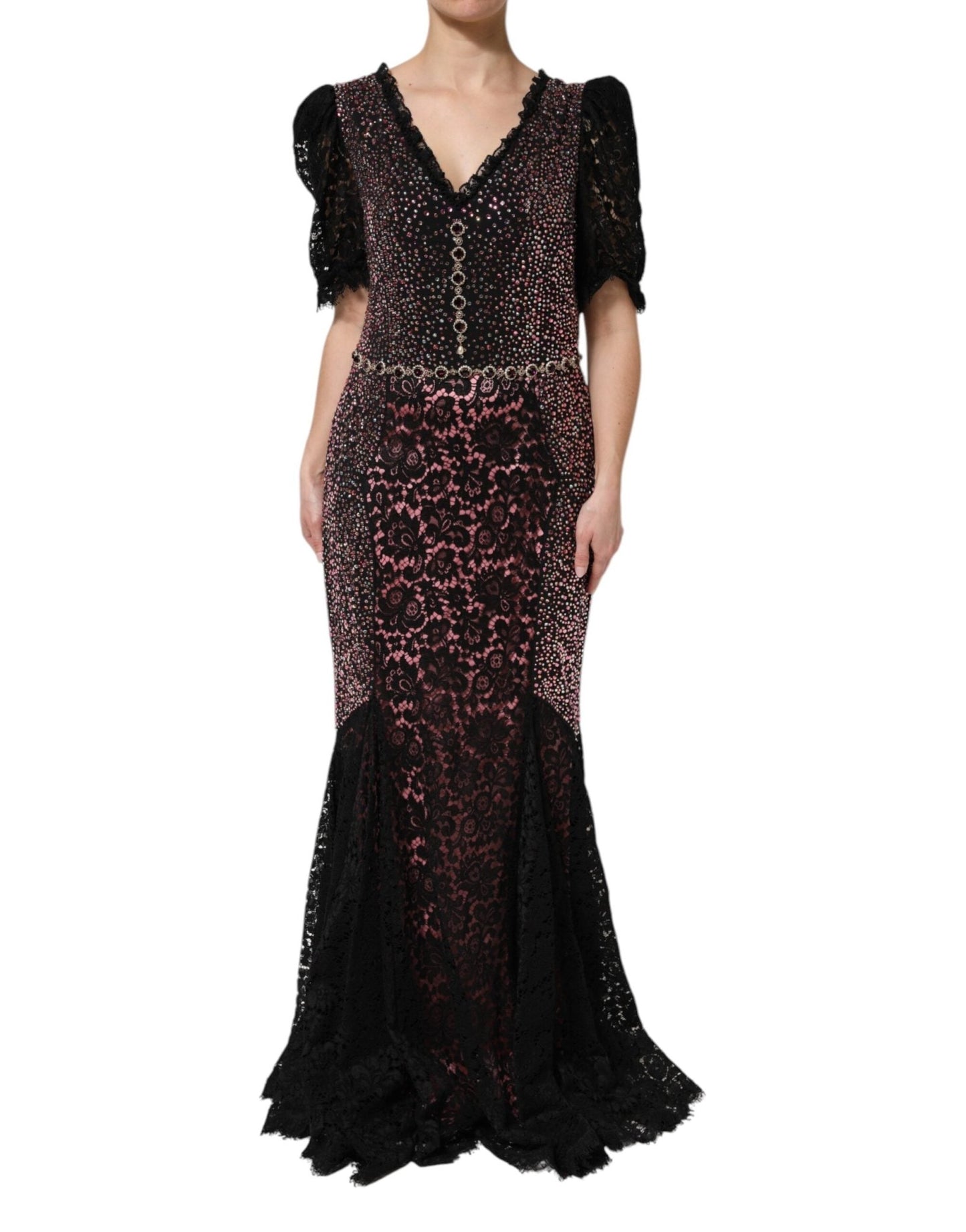 Dolce & Gabbana Multicolor Embellished Mermaid Gown Dress – IT48|XXL par Dolce & Gabbana | Disponible sur Sandy Store ByNet