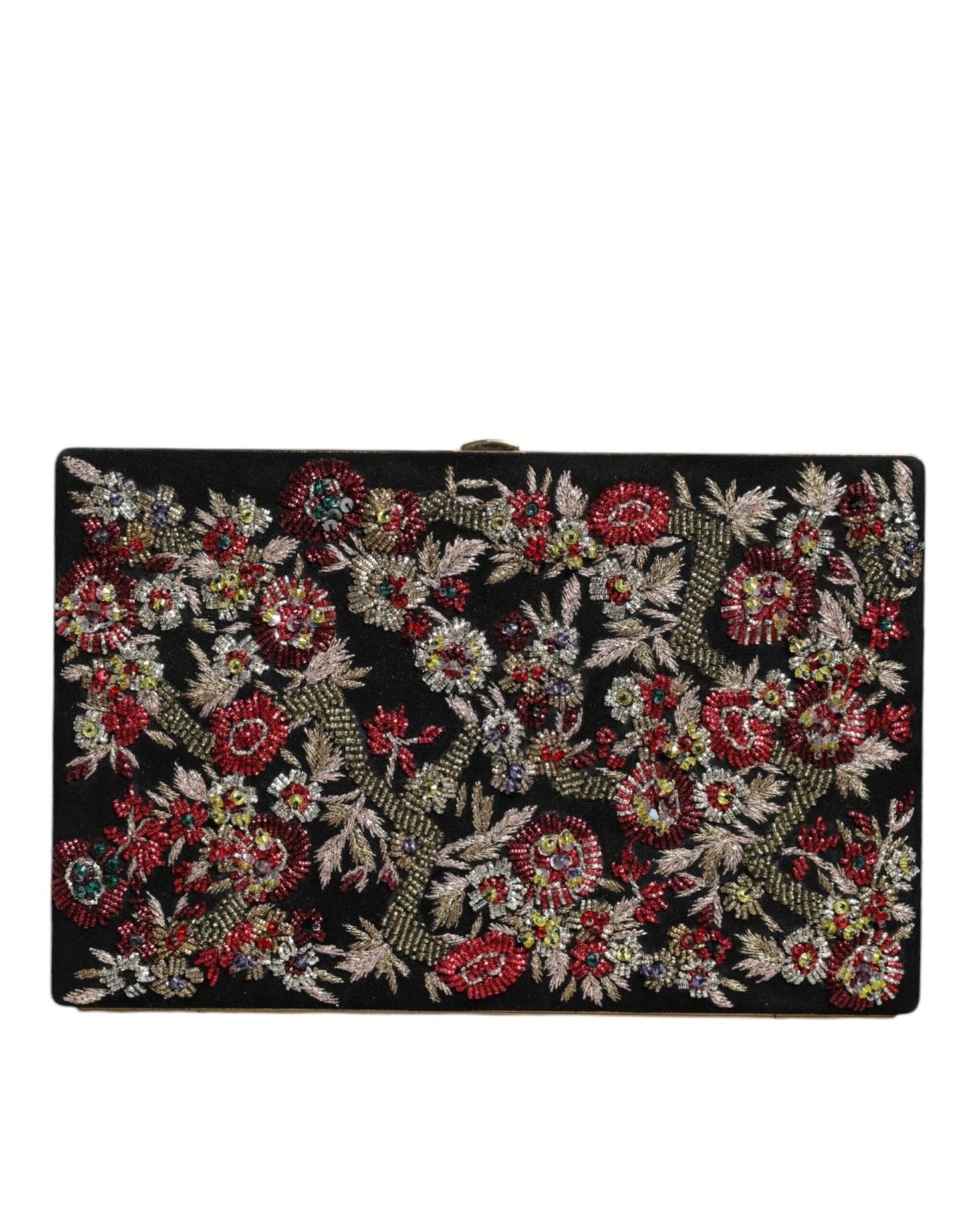 Dolce & Gabbana Multicolor Floral Gold Frame Clutch Evening Purse Bag - Sandy Store ByNet