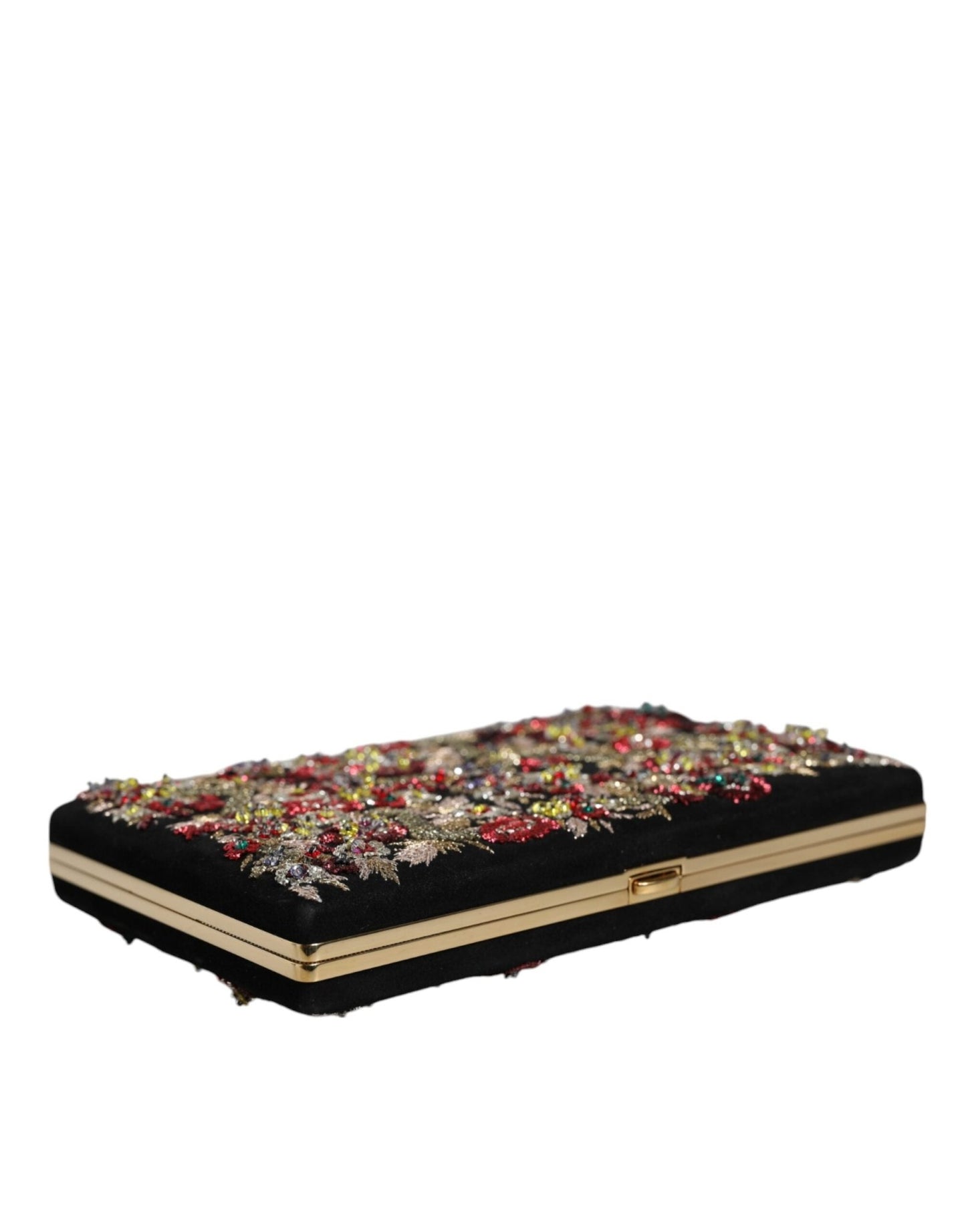 Dolce & Gabbana Multicolor Floral Gold Frame Clutch Evening Purse Bag - Sandy Store ByNet