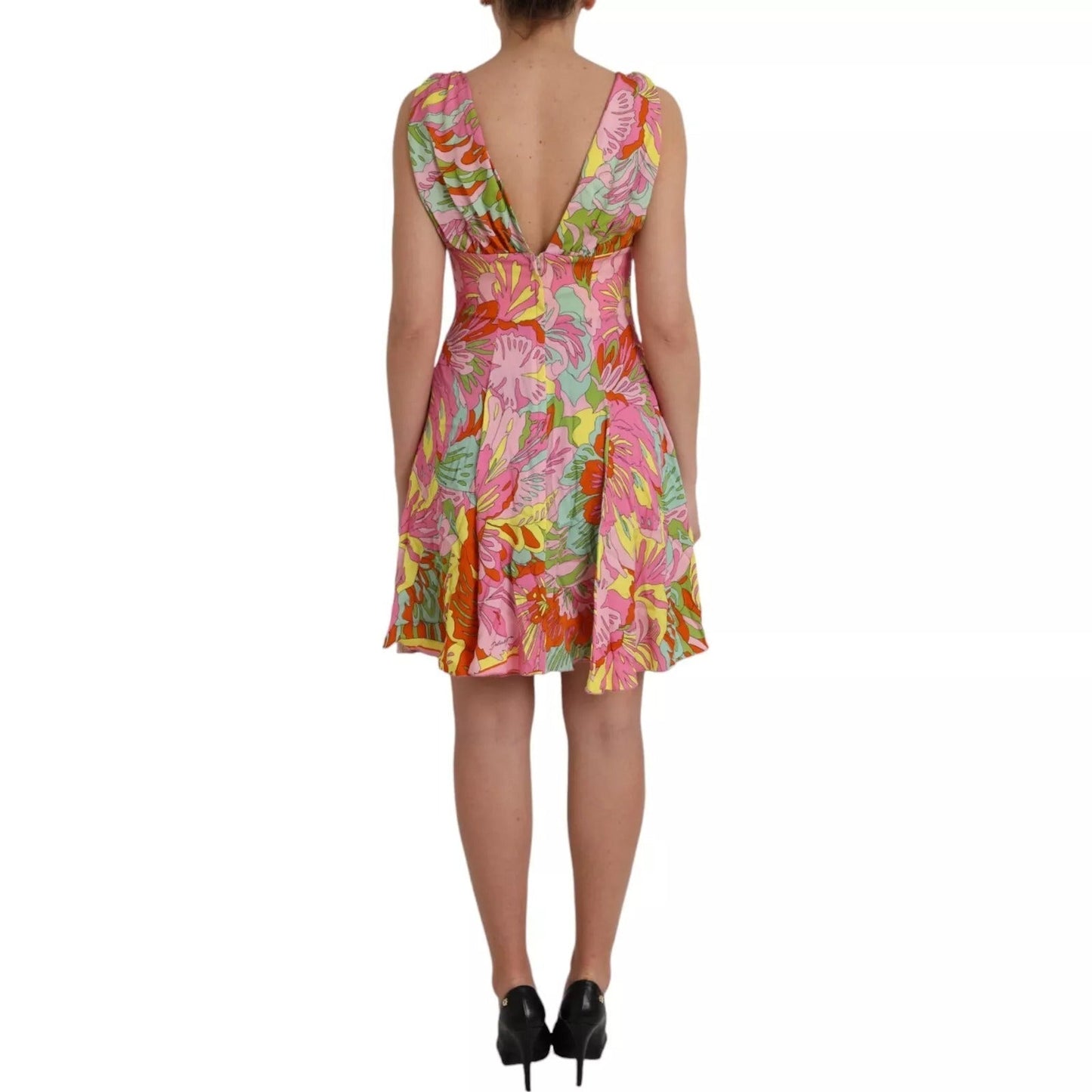 Dolce & Gabbana Multicolor Floral Silk Flared Mini Dress – IT40|S par Dolce & Gabbana | Disponible sur Sandy Store ByNet