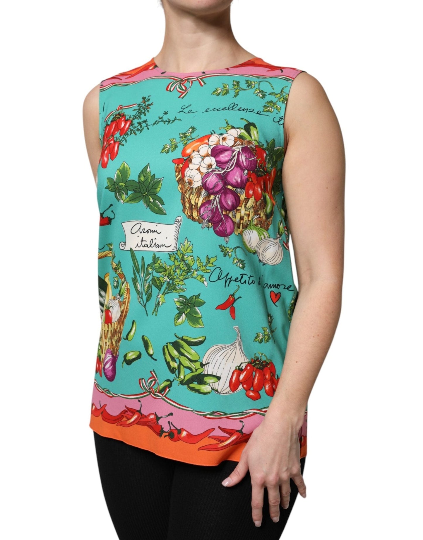Dolce & Gabbana Multicolor Floral Silk Sleeveless Tank Top - Sandy Store ByNet
