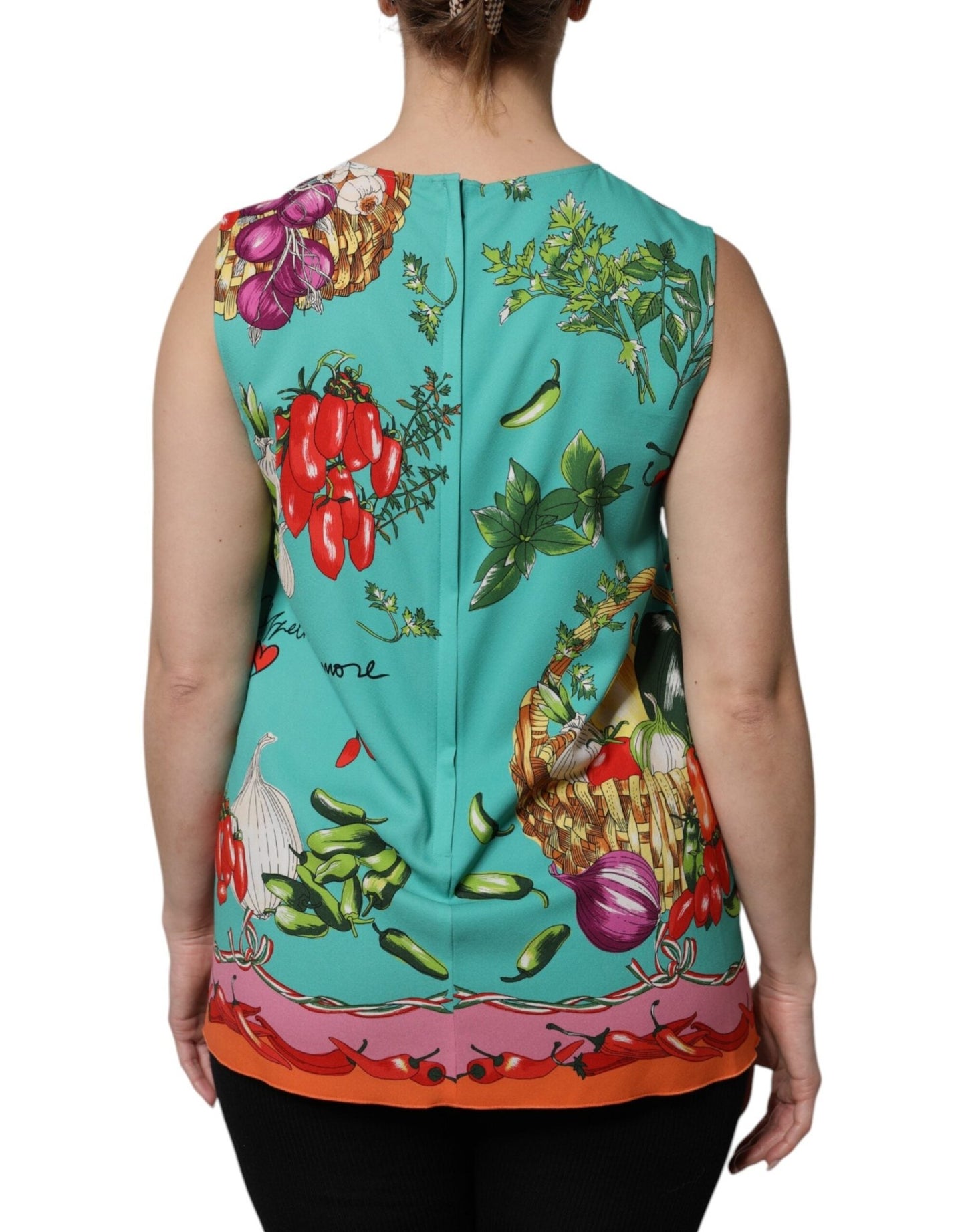 Dolce & Gabbana Multicolor Floral Silk Sleeveless Tank Top - Sandy Store ByNet