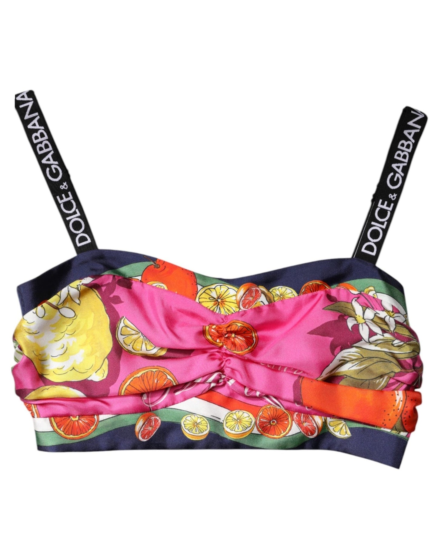 Dolce & Gabbana Multicolor Floral Sleeveless Bustier Cropped Top - Sandy Store ByNet