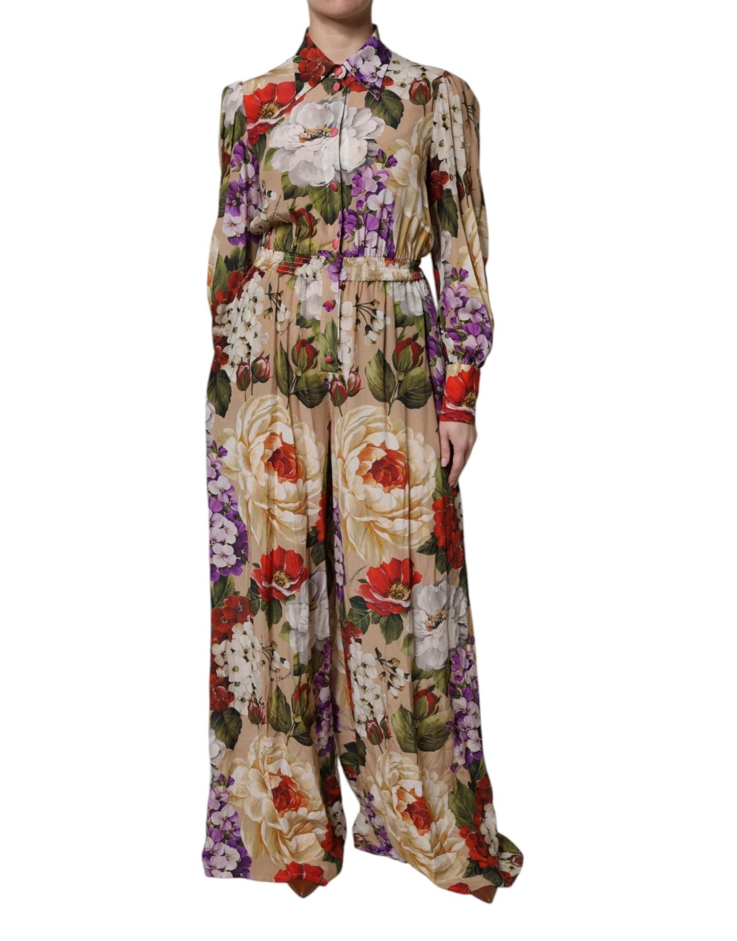 Dolce & Gabbana Multicolor Floral Wide Leg Jumpsuit Dress – IT38 | XS par Dolce & Gabbana | Disponible sur Sandy Store ByNet