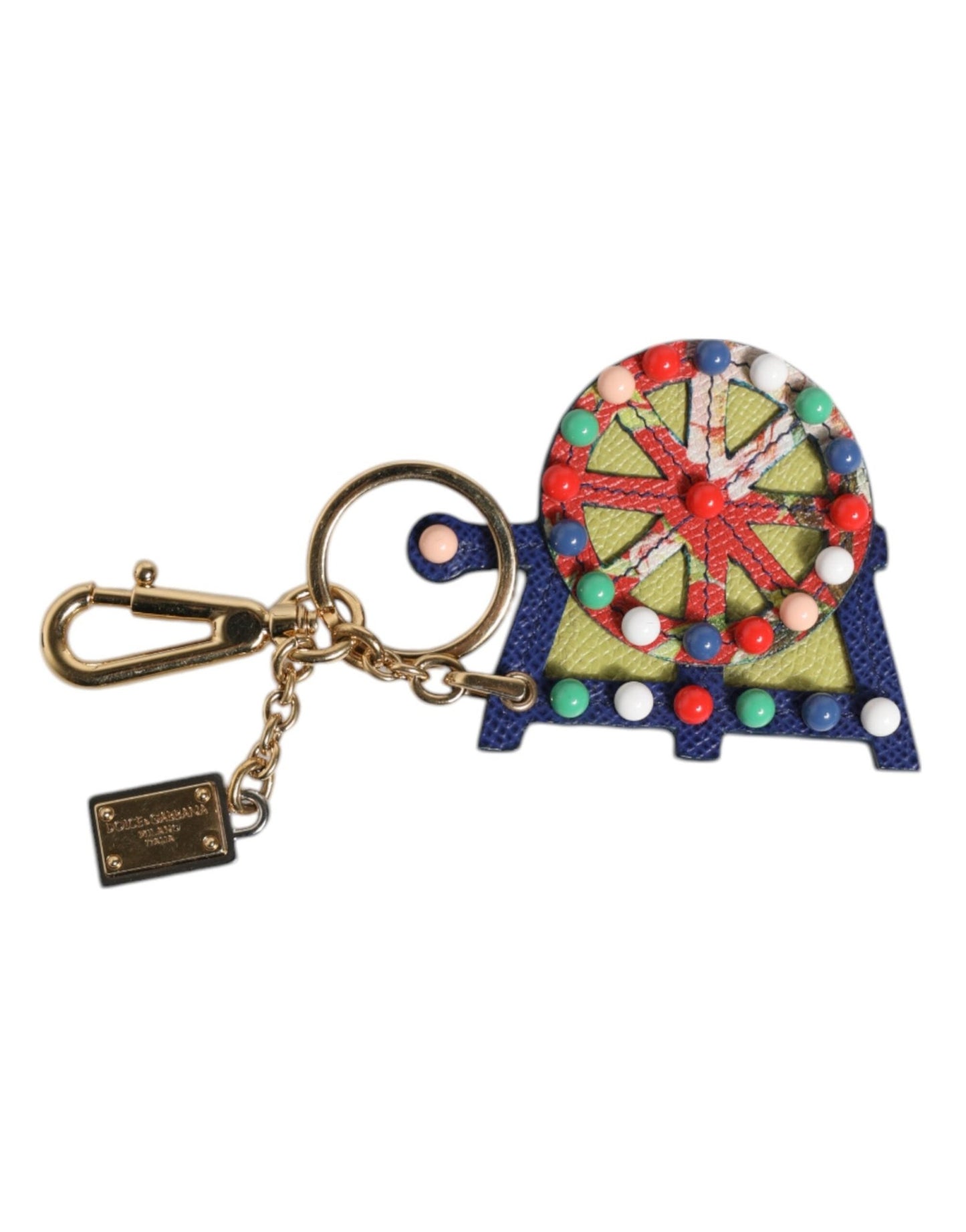 Dolce & Gabbana Multicolor Gold Tone Carretto Keychain Keyring – par Dolce & Gabbana | Disponible sur Sandy Store ByNet