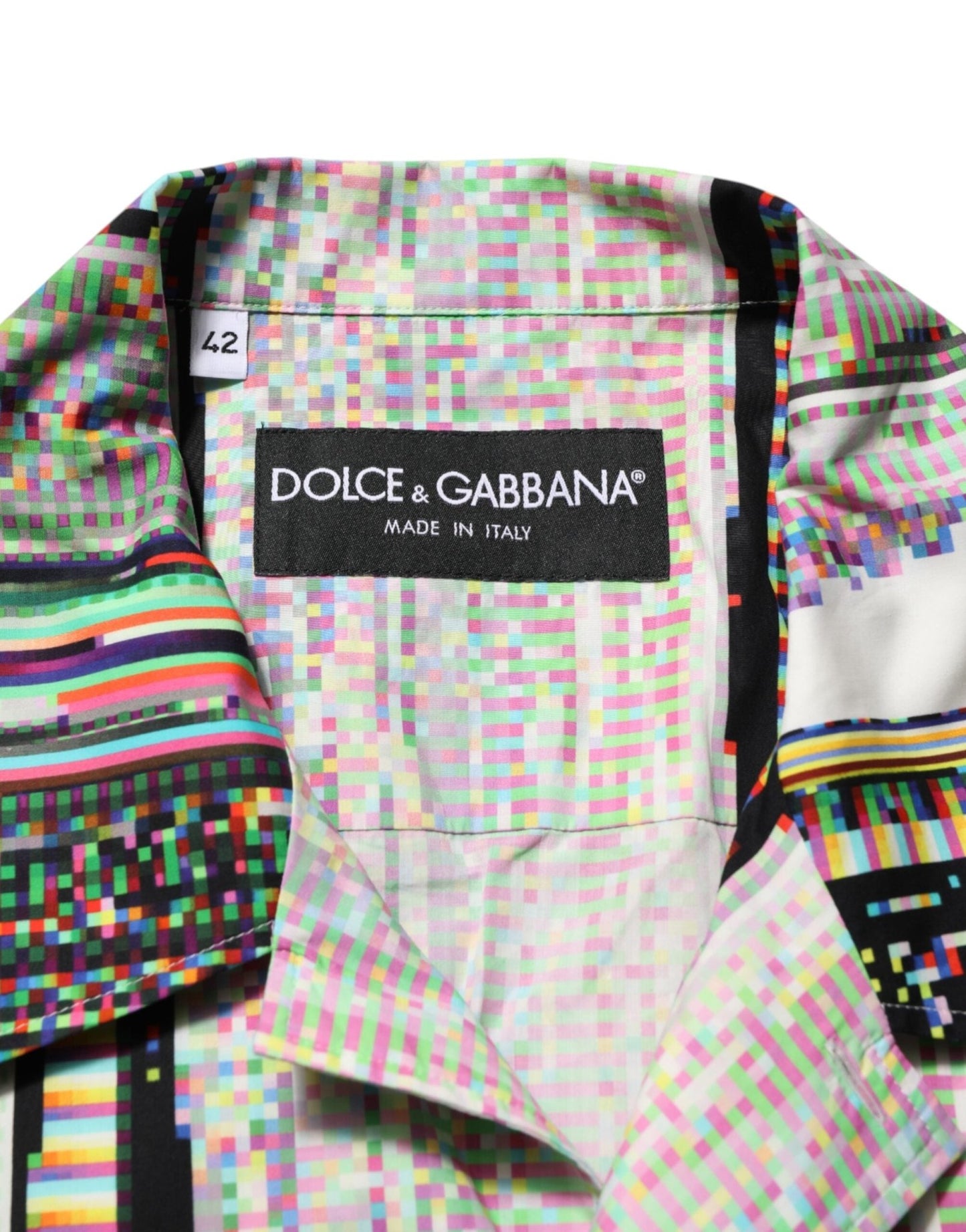Dolce & Gabbana Multicolor Graphic Collared Casual Shirt – IT42 | XL par Dolce & Gabbana | Disponible sur Sandy Store ByNet