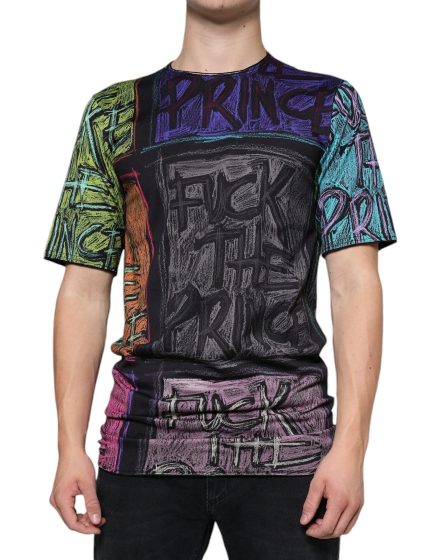 Dolce & Gabbana Multicolor Graphic Print Cotton T-shirt – IT44 | XS par Dolce & Gabbana | Disponible sur Sandy Store ByNet