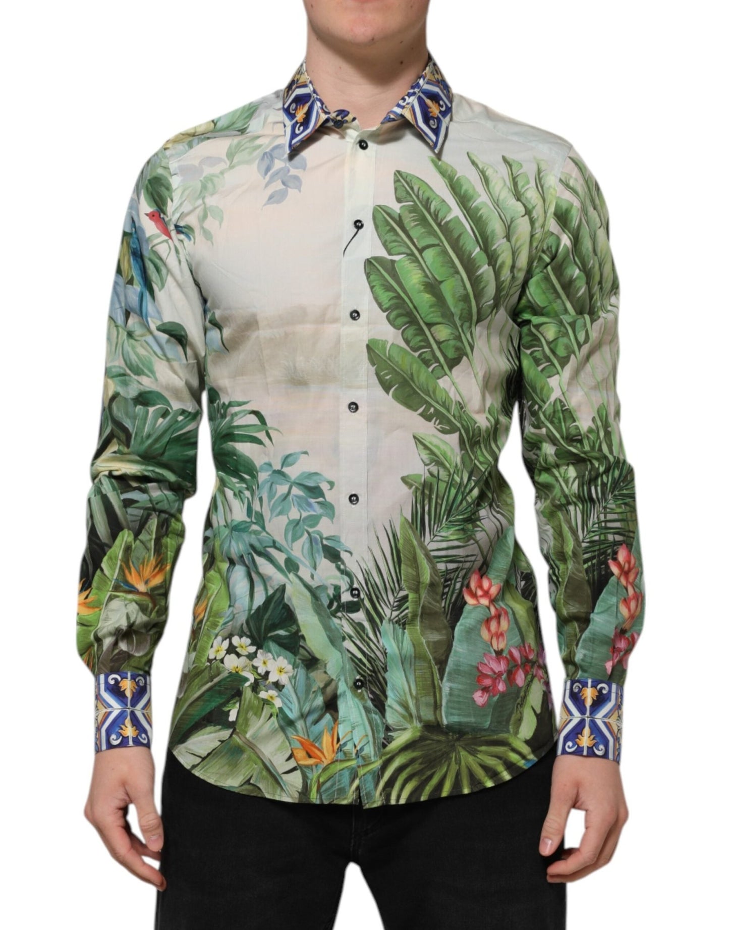 Dolce & Gabbana Multicolor Jungle Print GOLD Formal Shirt – IT40 | M par Dolce & Gabbana | Disponible sur Sandy Store ByNet