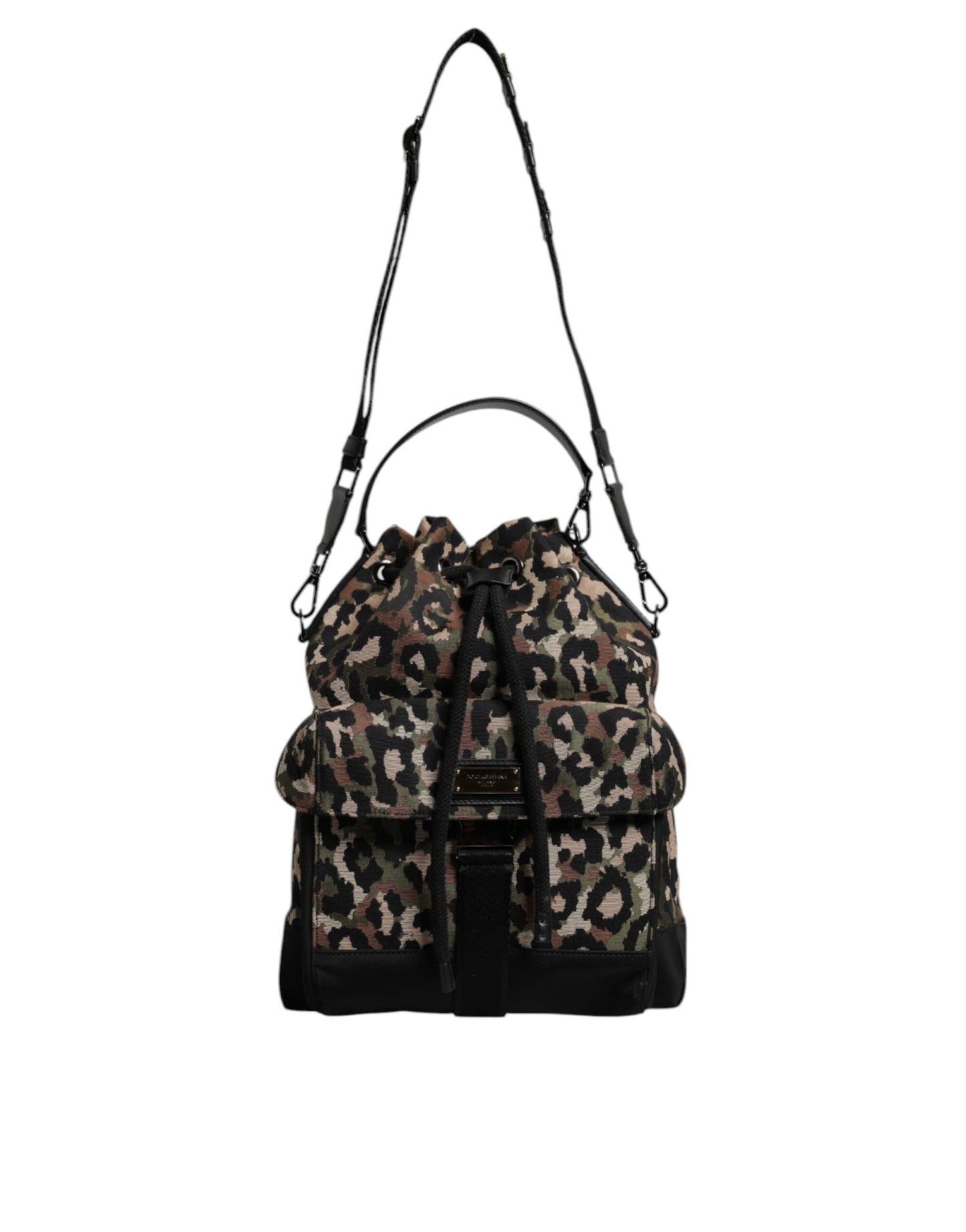 Dolce & Gabbana Multicolor Leopard Cotton Shoulder Bucket Bag - Sandy Store ByNet