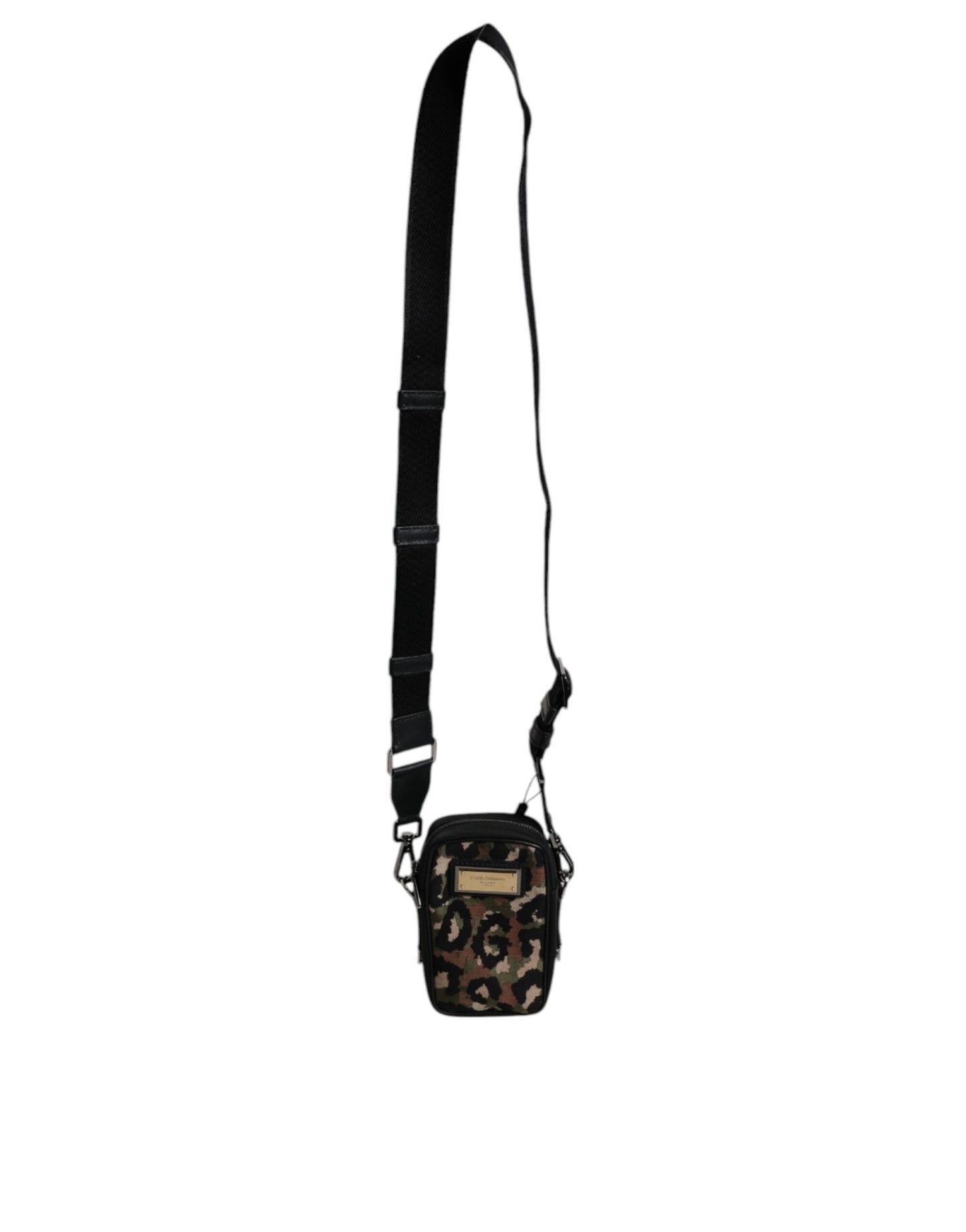 Dolce & Gabbana Multicolor Leopard Jacquard Logo Plaque Neck Strap Bag - Sandy Store ByNet