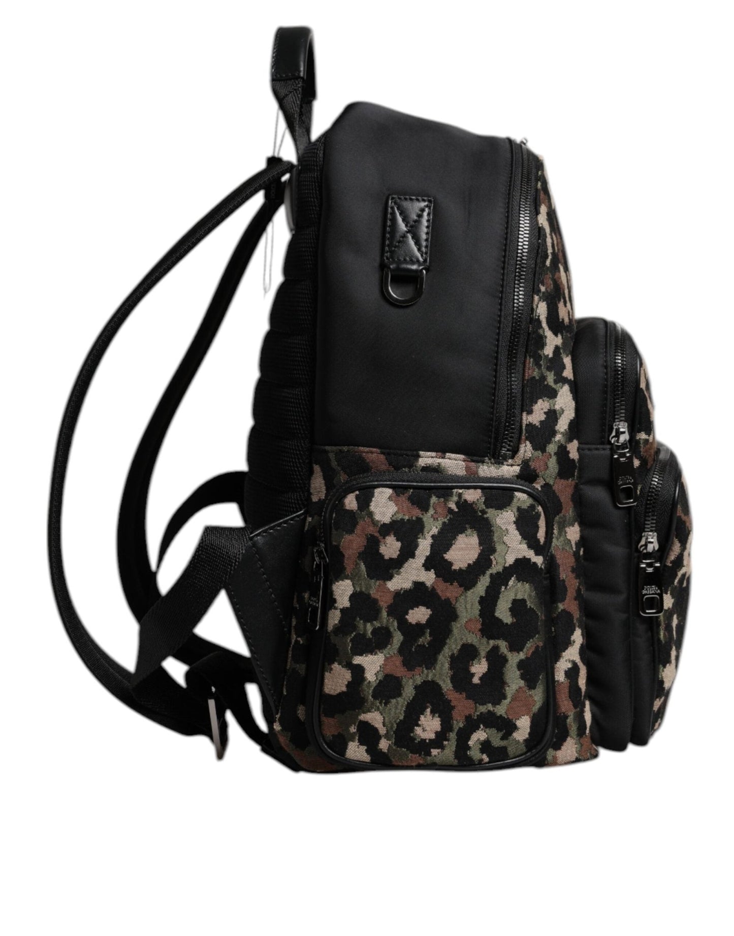 Dolce & Gabbana Multicolor Leopard Print DG Logo Plaque Men Backpack Bag - Sandy Store ByNet