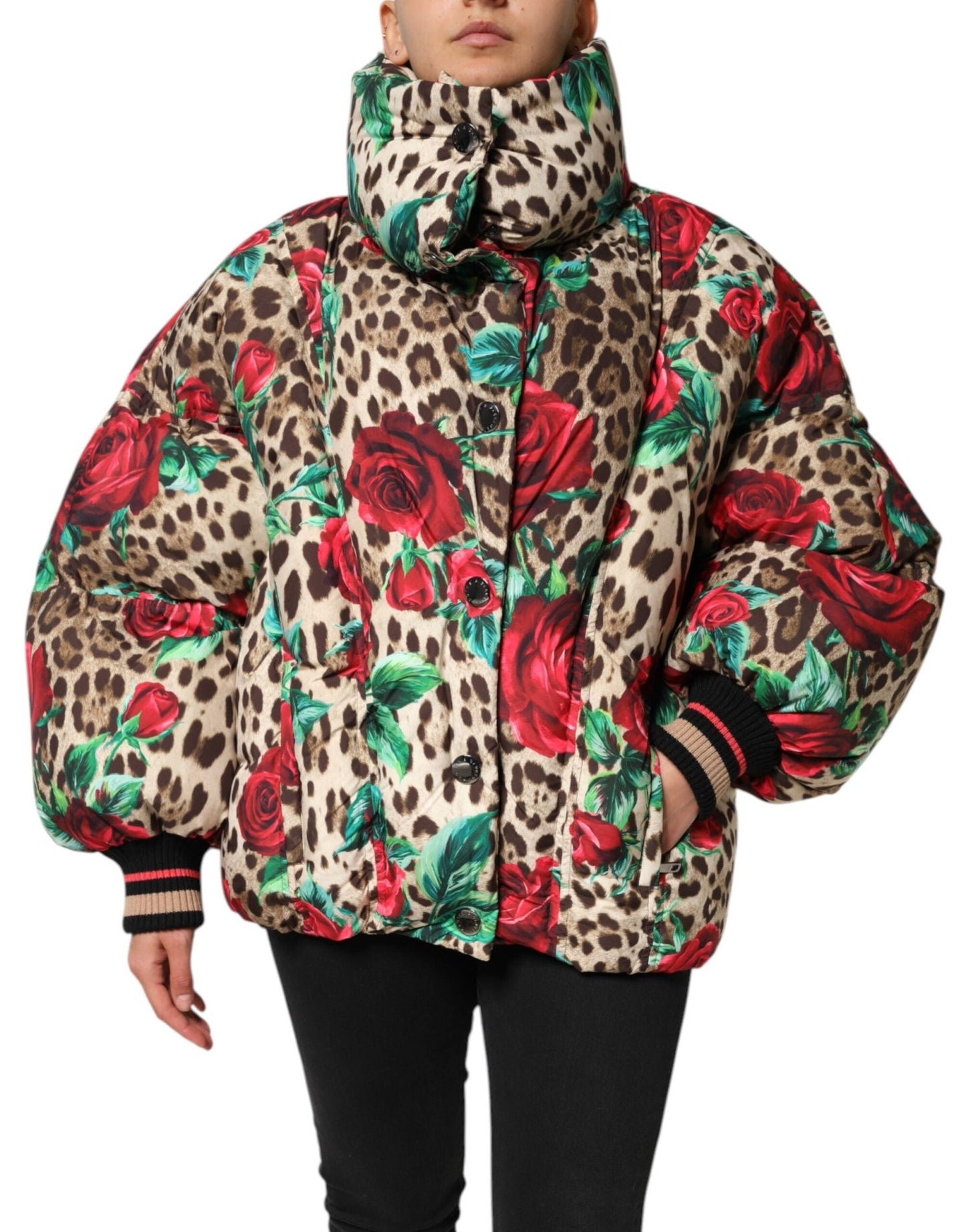 Dolce & Gabbana Multicolor Leopard Rose Puffer Quilted Jacket – IT40|S par Dolce & Gabbana | Disponible sur Sandy Store ByNet