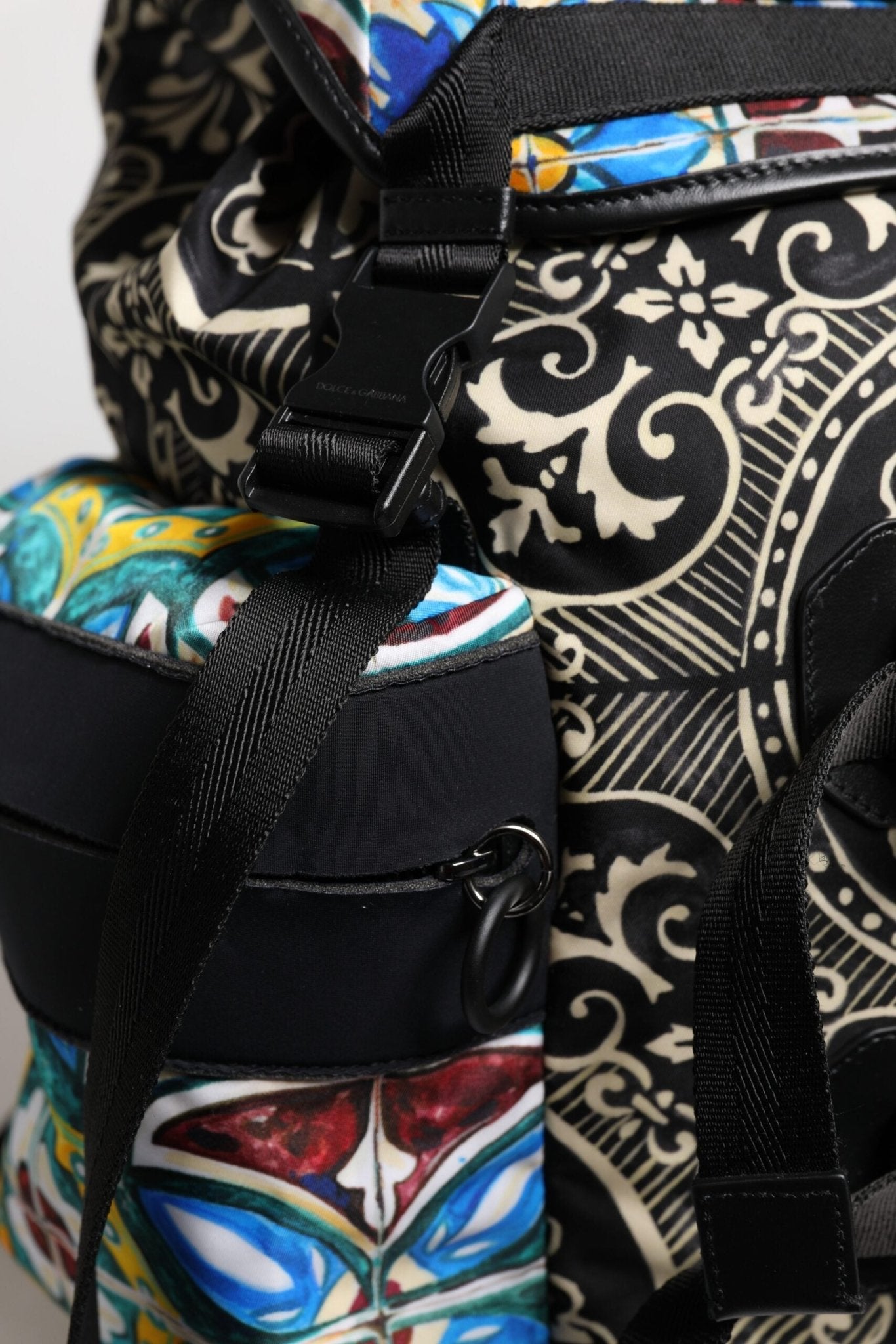 Dolce & Gabbana Multicolor Maiolica Print Nylon Backpack Bag - Sandy Store ByNet