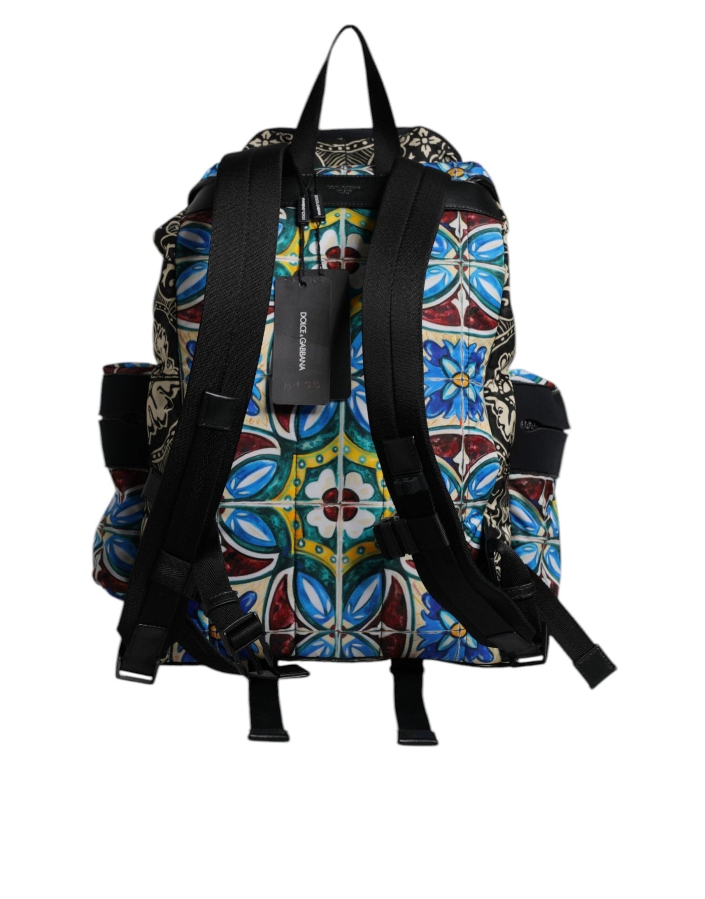 Dolce & Gabbana Multicolor Maiolica Print Nylon Backpack Bag - Sandy Store ByNet