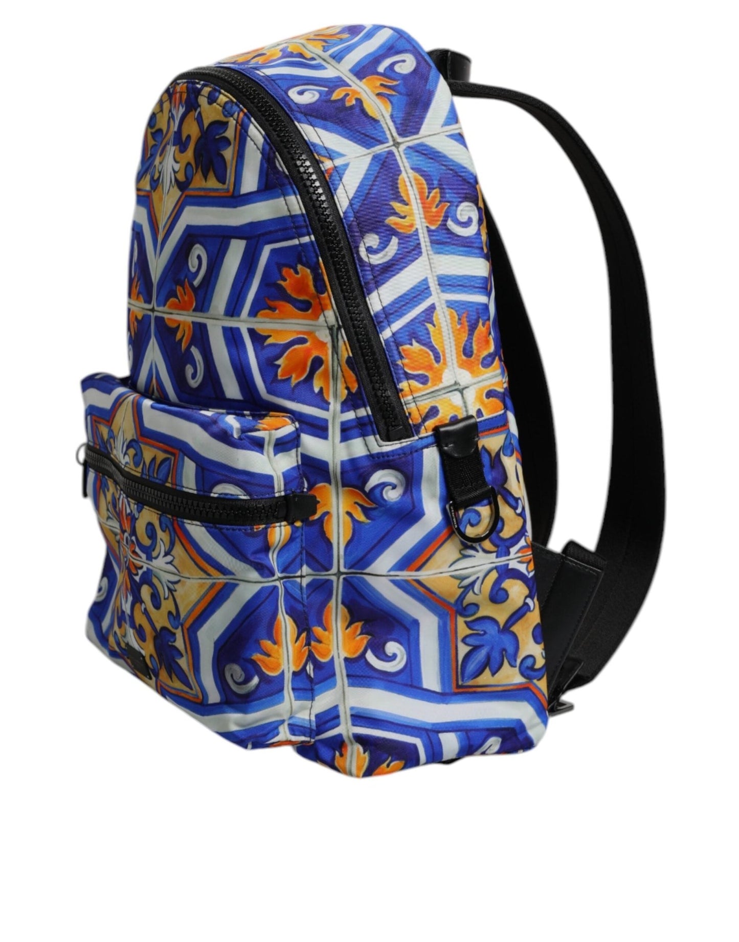 Dolce & Gabbana Multicolor Majolica Print Nylon Travel Backpack Bag - Sandy Store ByNet