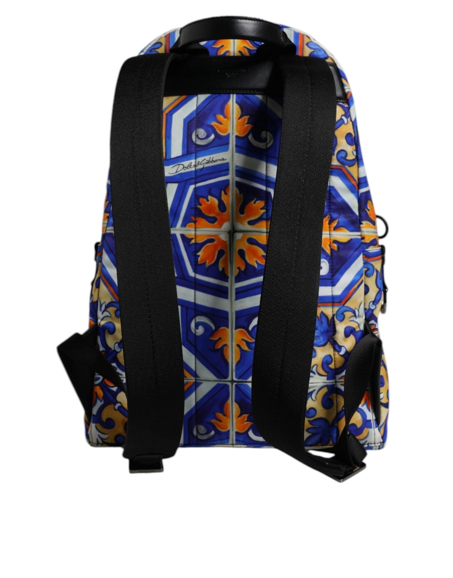 Dolce & Gabbana Multicolor Majolica Print Nylon Travel Backpack Bag - Sandy Store ByNet