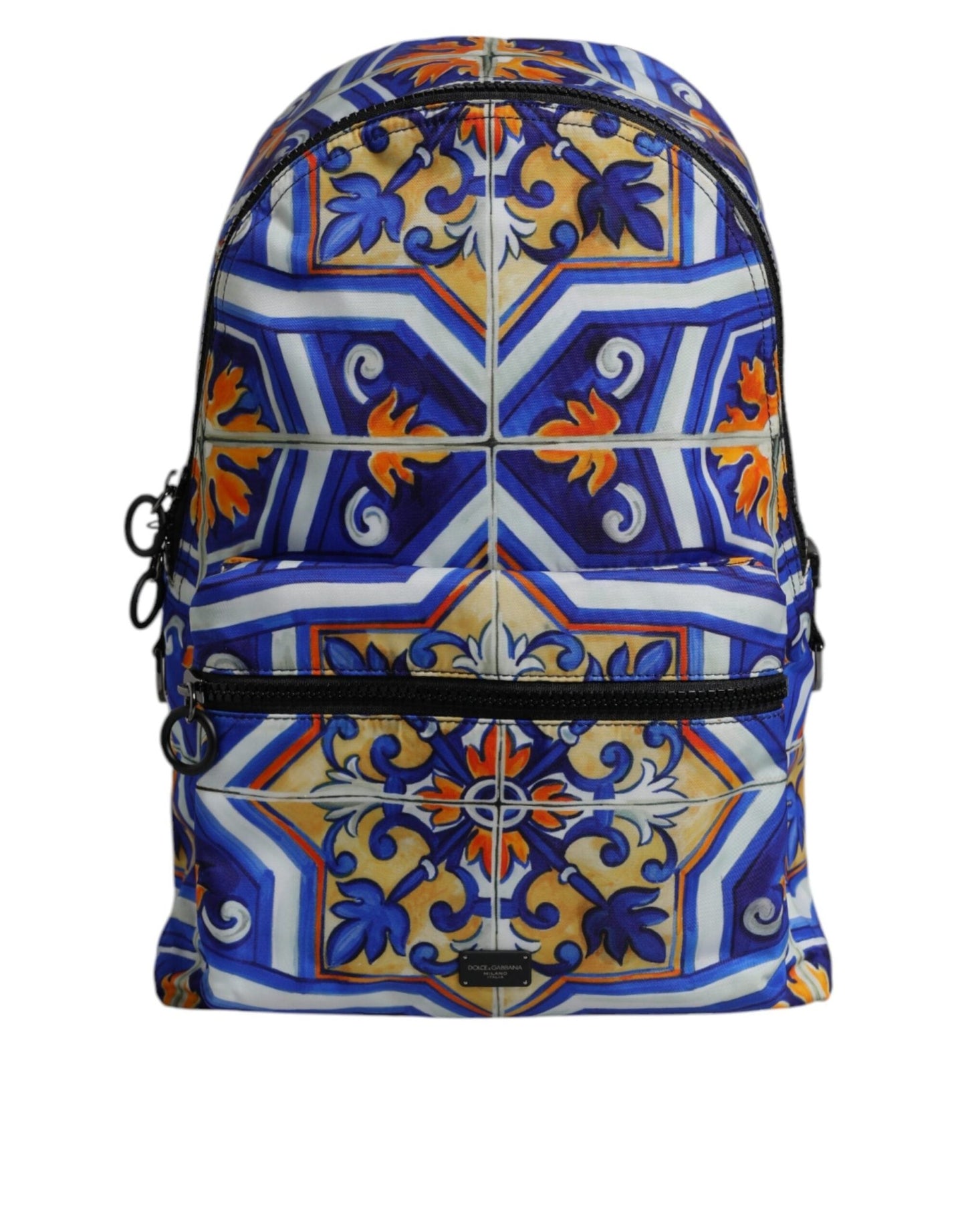 Dolce & Gabbana Multicolor Majolica Print Nylon Travel Backpack Bag - Sandy Store ByNet