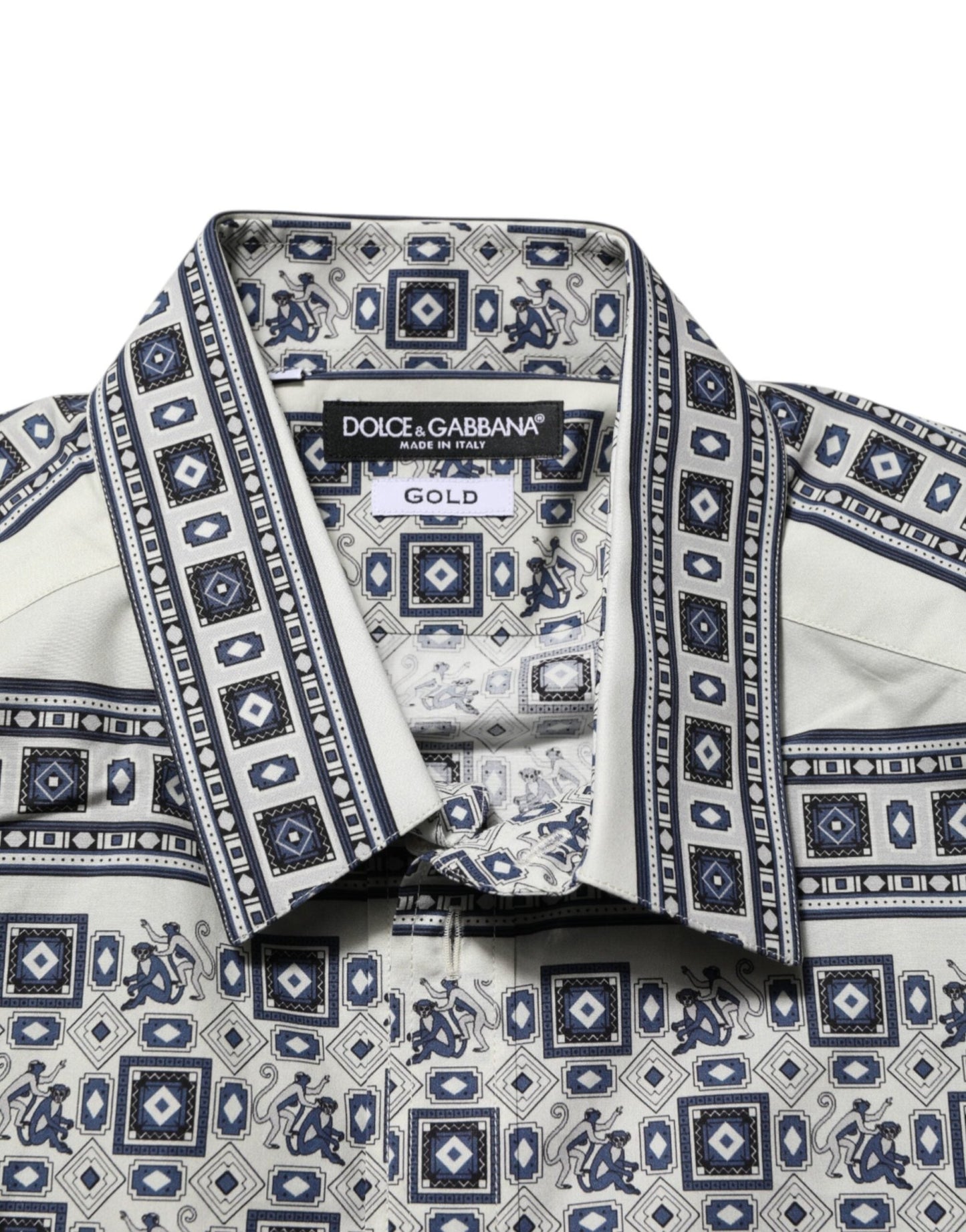 Dolce & Gabbana Multicolor Monkey Tie Print GOLD Dress Shirt – IT41 | L par Dolce & Gabbana | Disponible sur Sandy Store ByNet