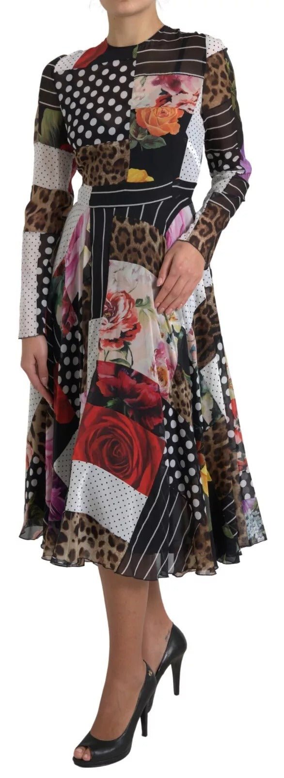 Dolce & Gabbana Multicolor Patchwork Floral Leopard Dress – IT46|XL par Dolce & Gabbana | Disponible sur Sandy Store ByNet