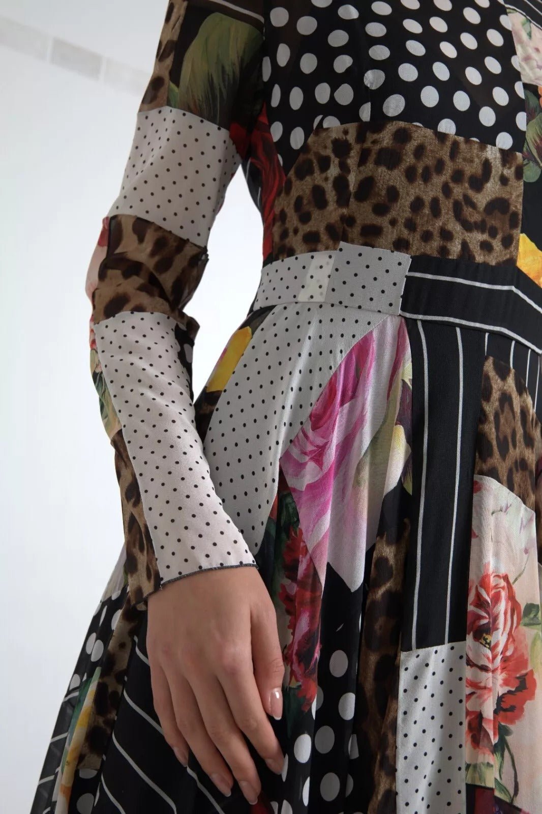 Dolce & Gabbana Multicolor Patchwork Floral Leopard Dress – IT46|XL par Dolce & Gabbana | Disponible sur Sandy Store ByNet