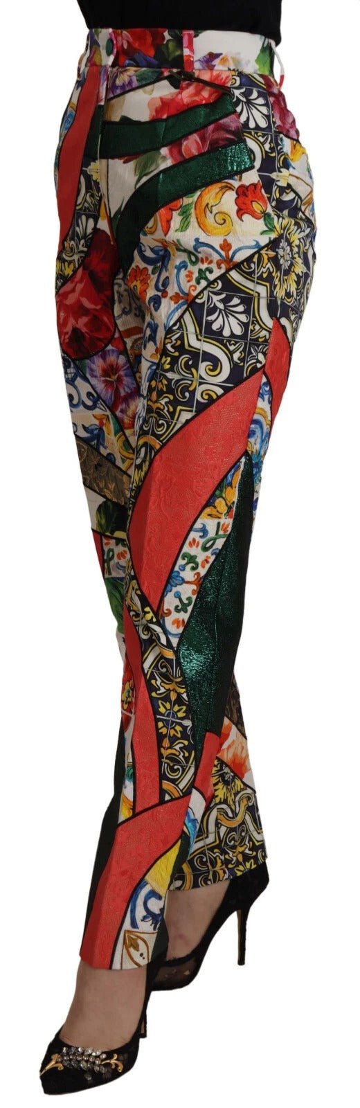 Dolce & Gabbana Multicolor Patchwork Jacquard High Waist Pants – IT42|M par Dolce & Gabbana | Disponible sur Sandy Store ByNet