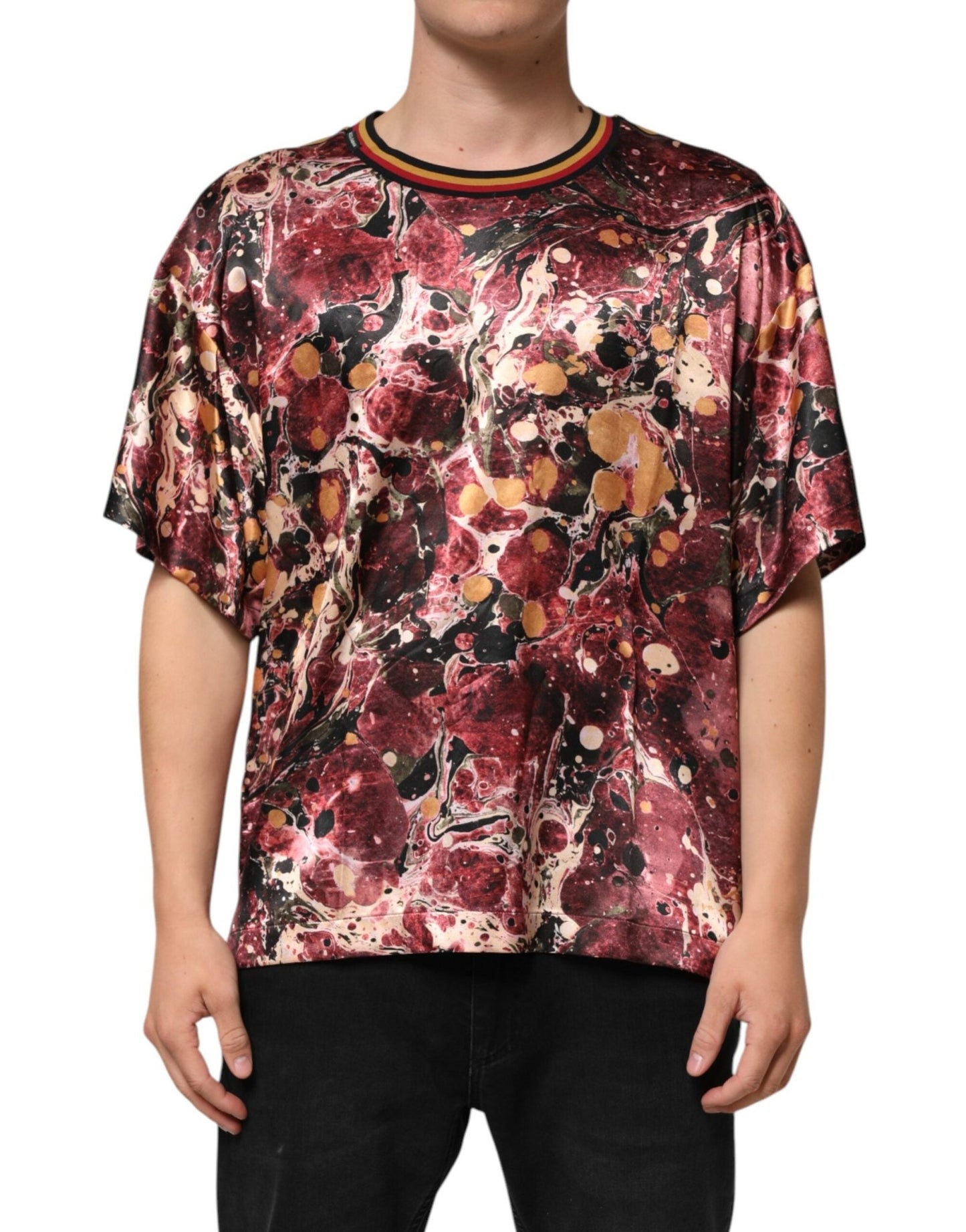 Dolce & Gabbana Multicolor Polyester Marble Print Oversize T-shirt – S par Dolce & Gabbana | Disponible sur Sandy Store ByNet